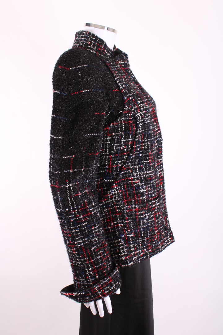 Chanel 2017 Tweed Jacket Black Glitter Tweed 12