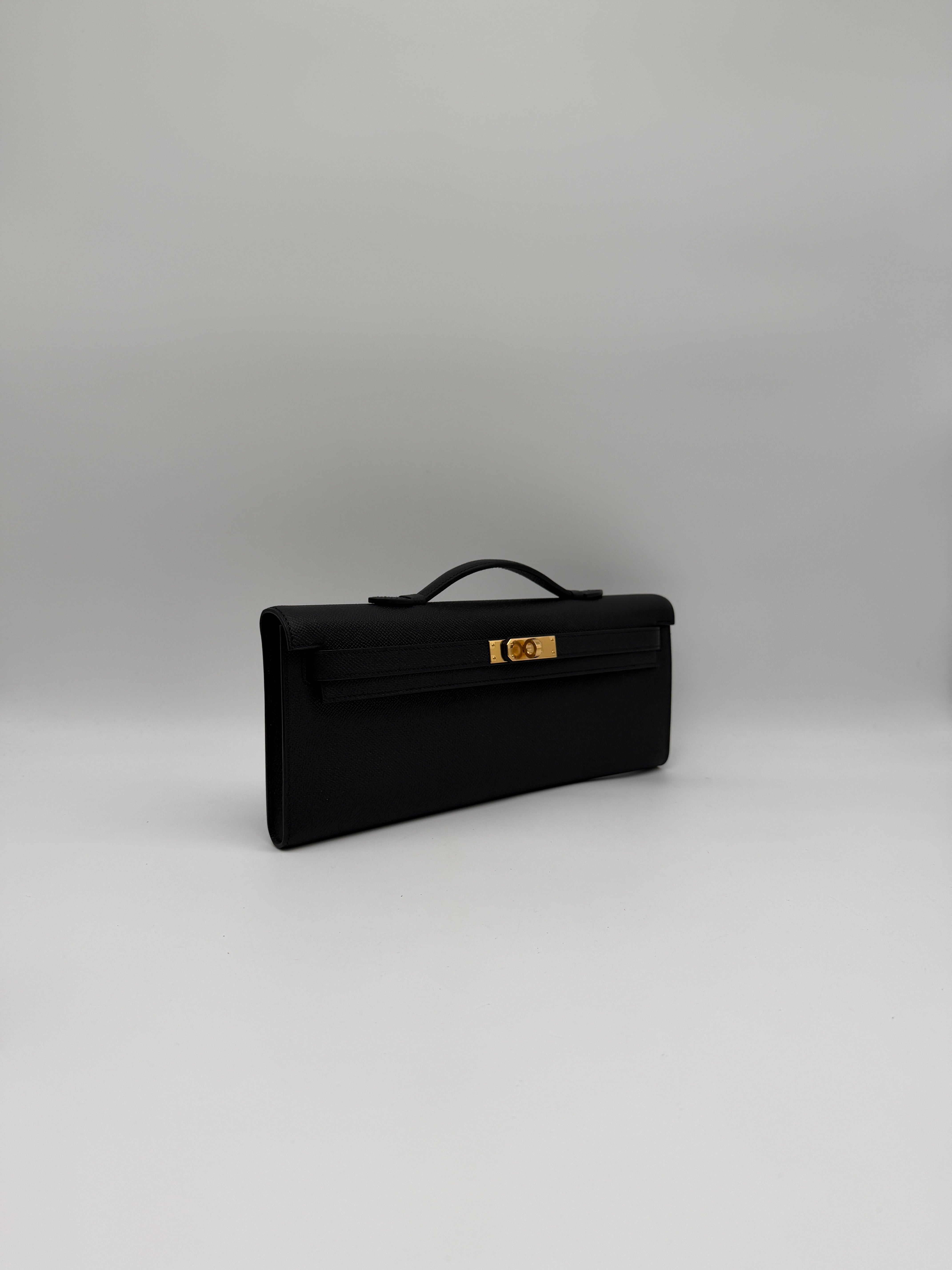 Hermès Kelly Cut Black Epsom Gold Hardware