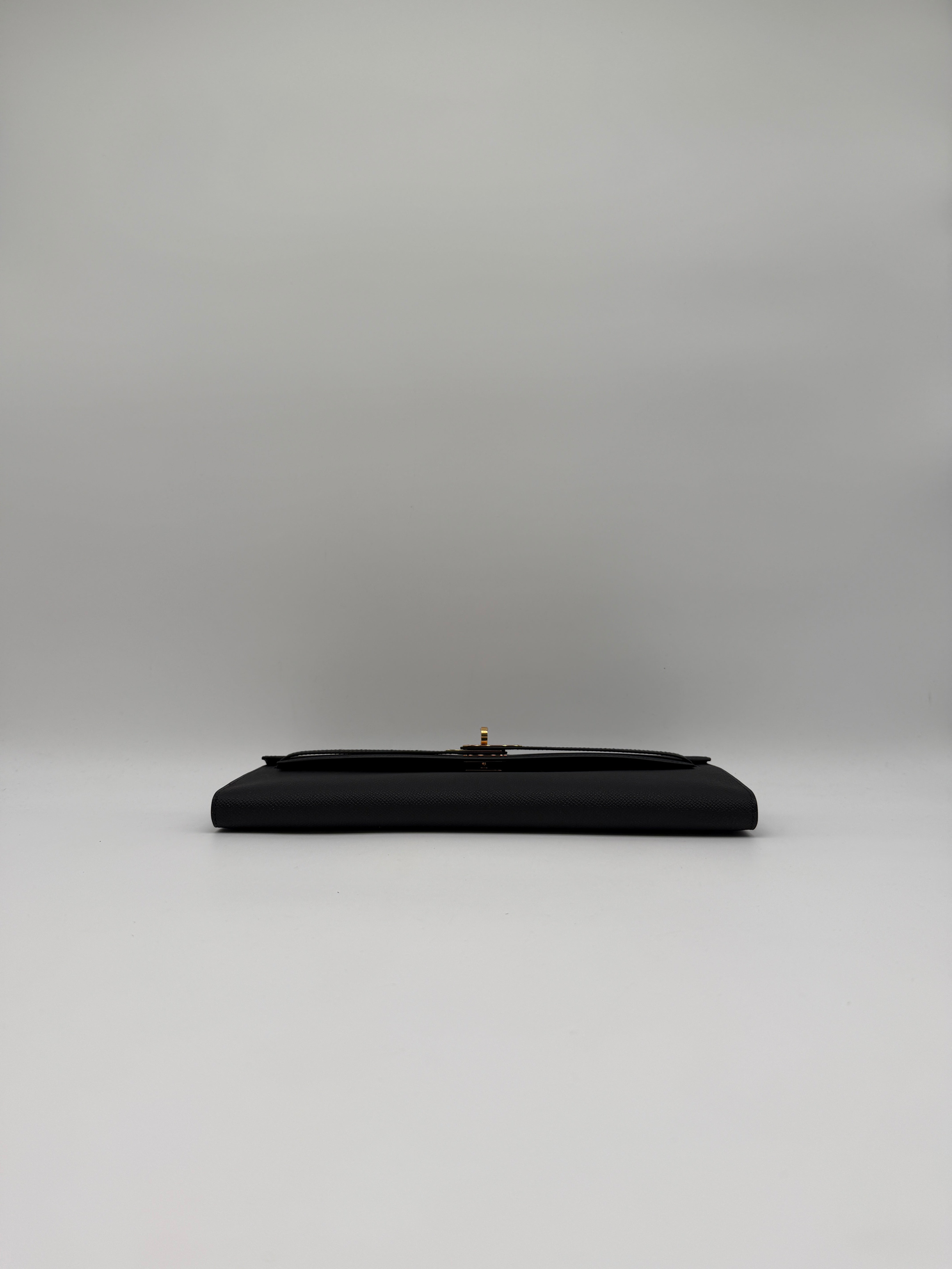 Hermès Kelly Cut Black Epsom Gold Hardware