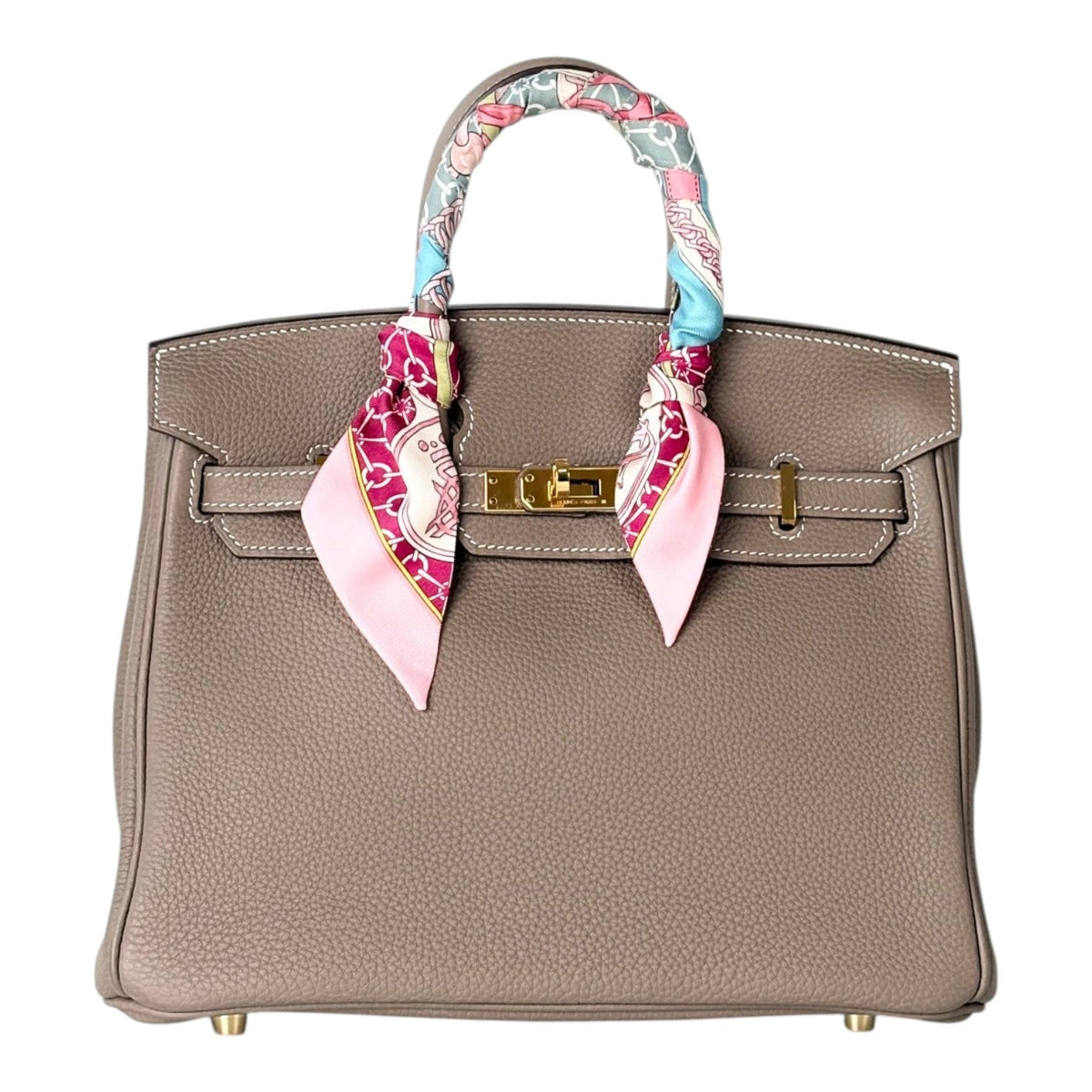 Hermes Birkin 25cm Bag in Etoupe Togo with GHW - Full Set