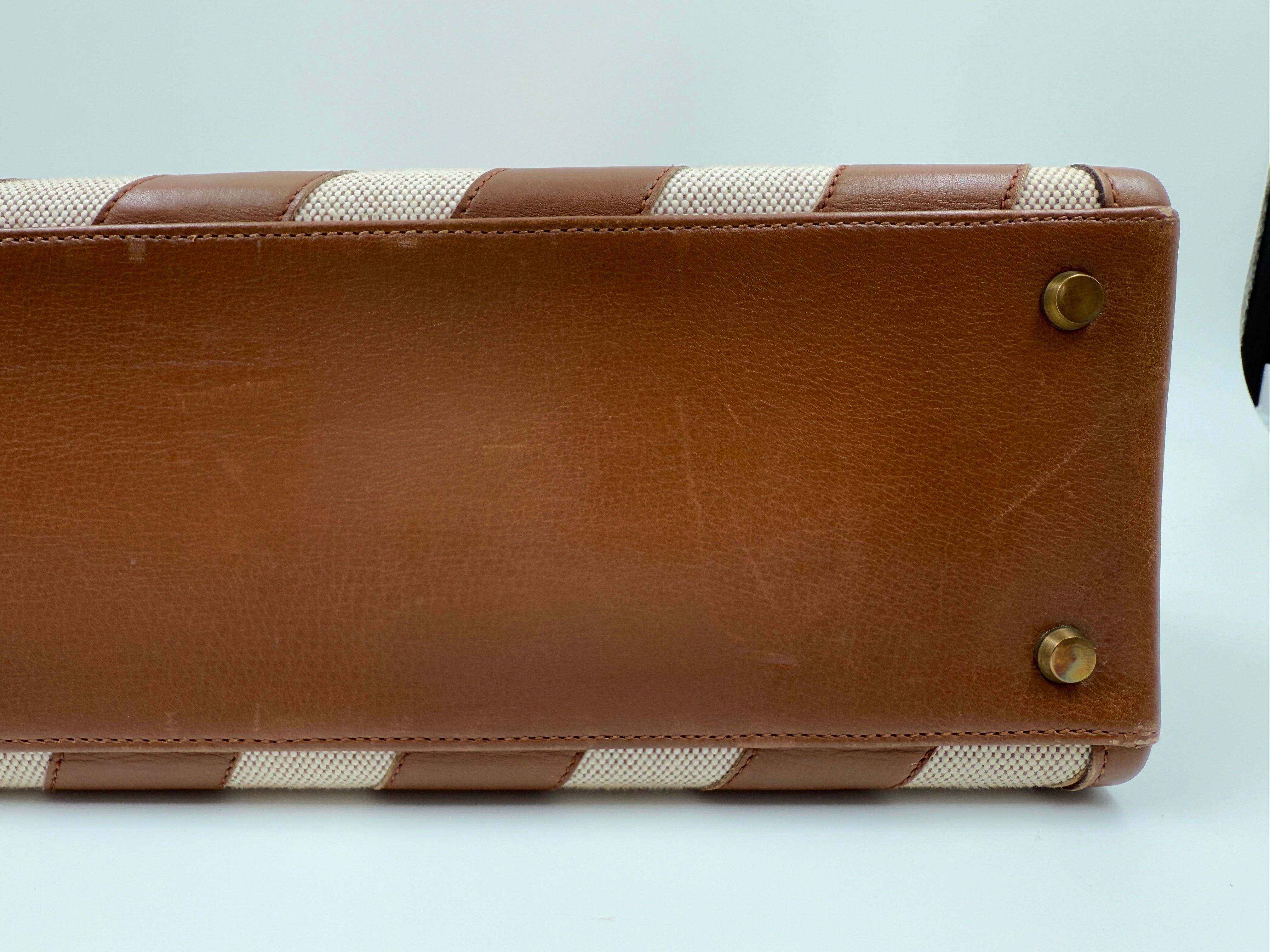 *LONDON LOCATED* VINTAGE HERMÈS KELLY 32CM "ULYSSE" GOLD Gulliver & Toile with Gold Hardware