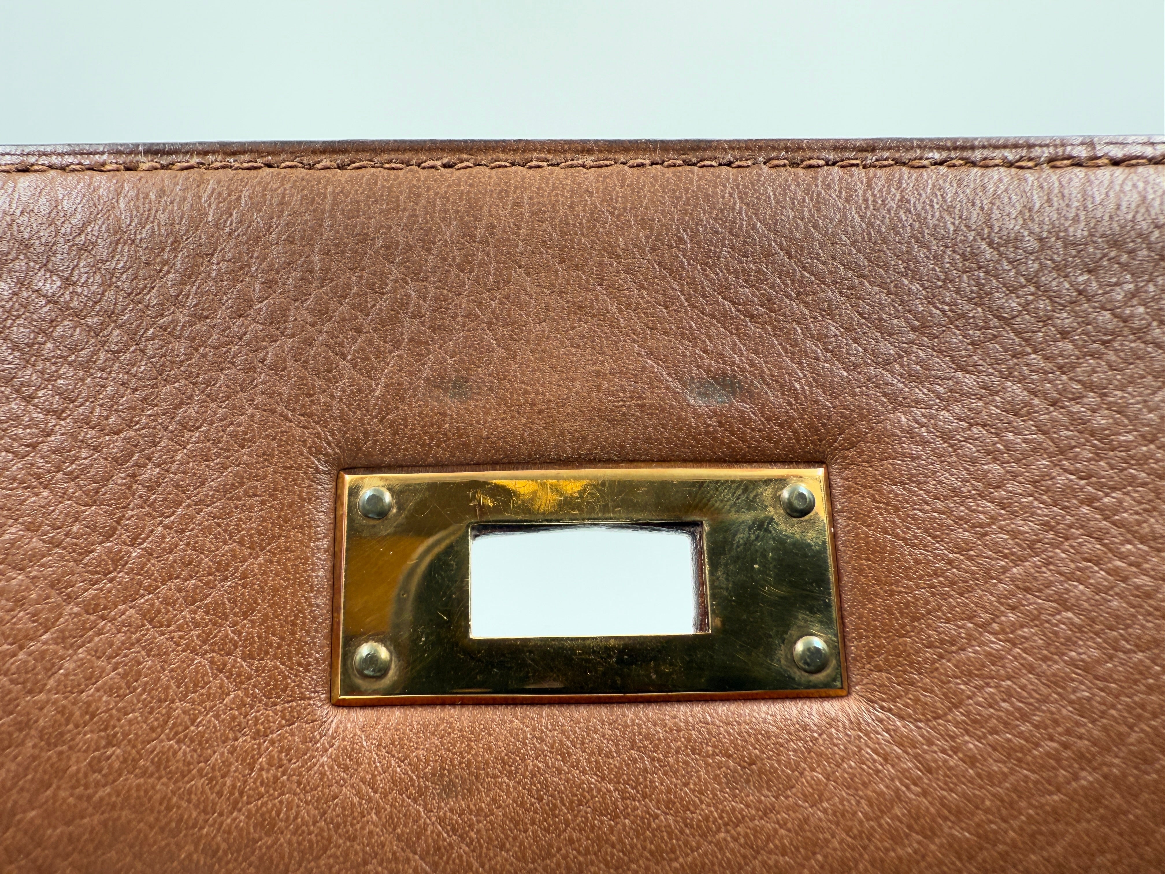*LONDON LOCATED* VINTAGE HERMÈS KELLY 32CM "ULYSSE" GOLD Gulliver & Toile with Gold Hardware