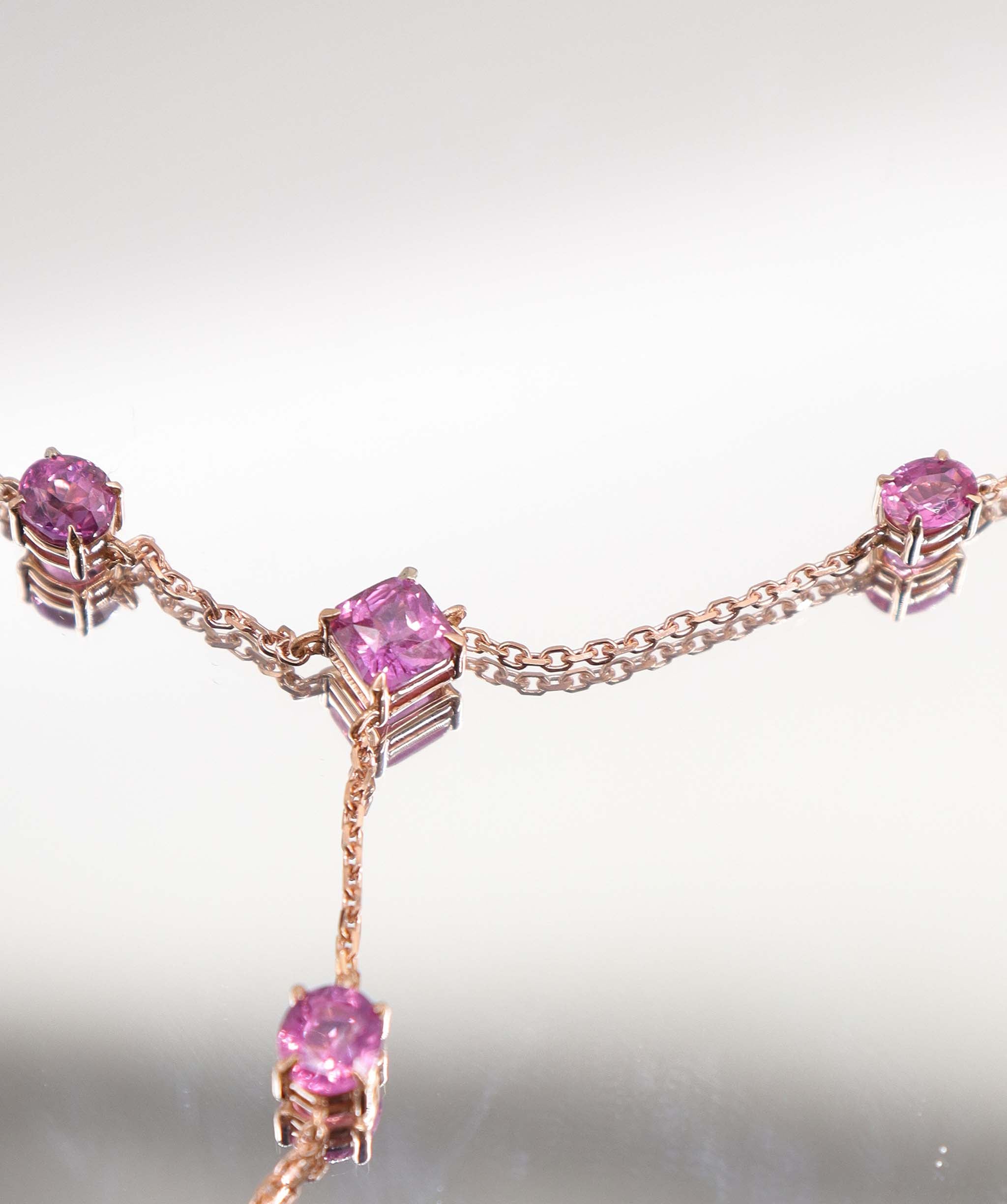 1.6CT NATURAL UNHEATED PADPARADSCHA HAND CHAIN (4 PCS 18K RG) MS 8991