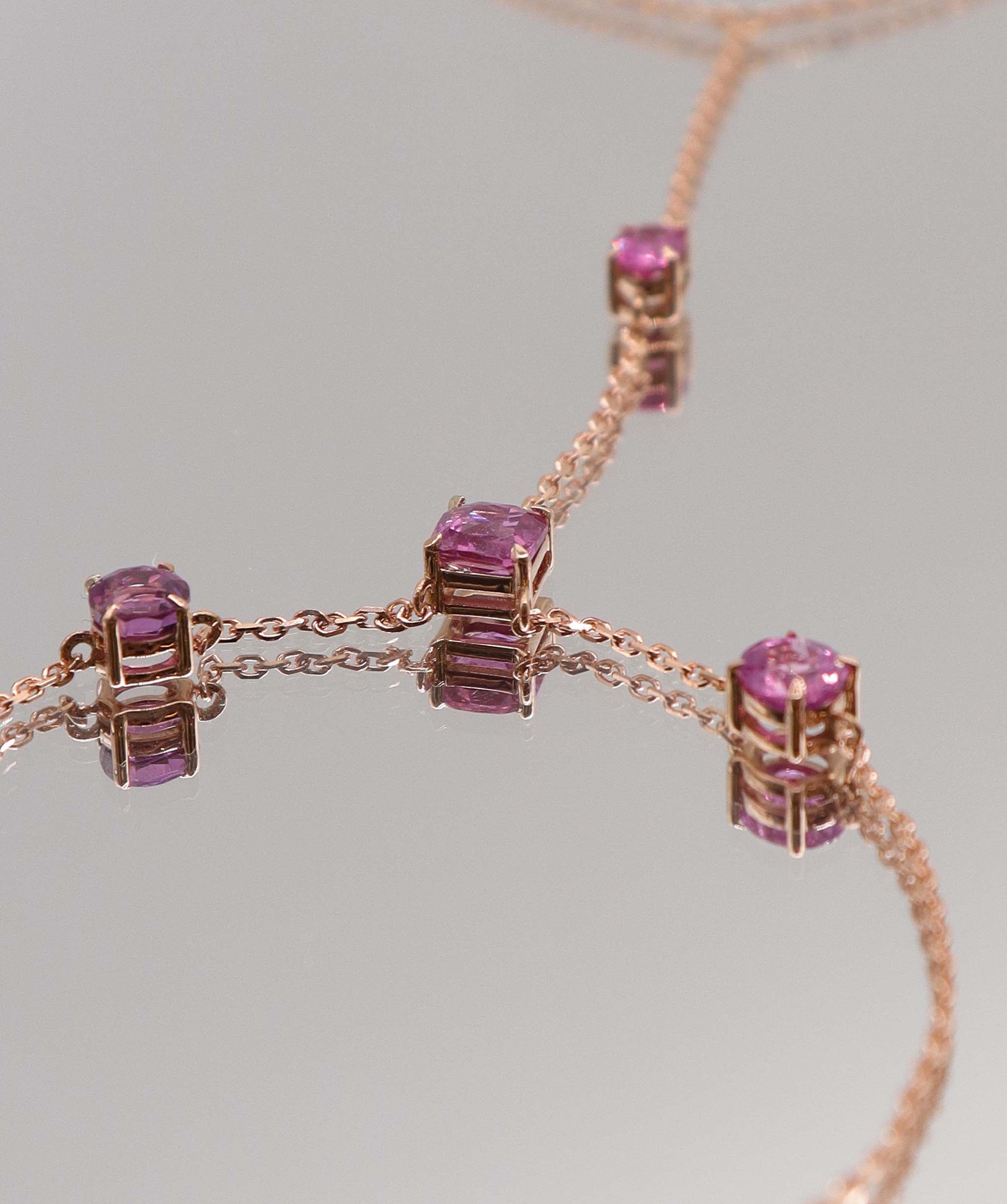 1.6CT NATURAL UNHEATED PADPARADSCHA HAND CHAIN (4 PCS 18K RG) MS 8991