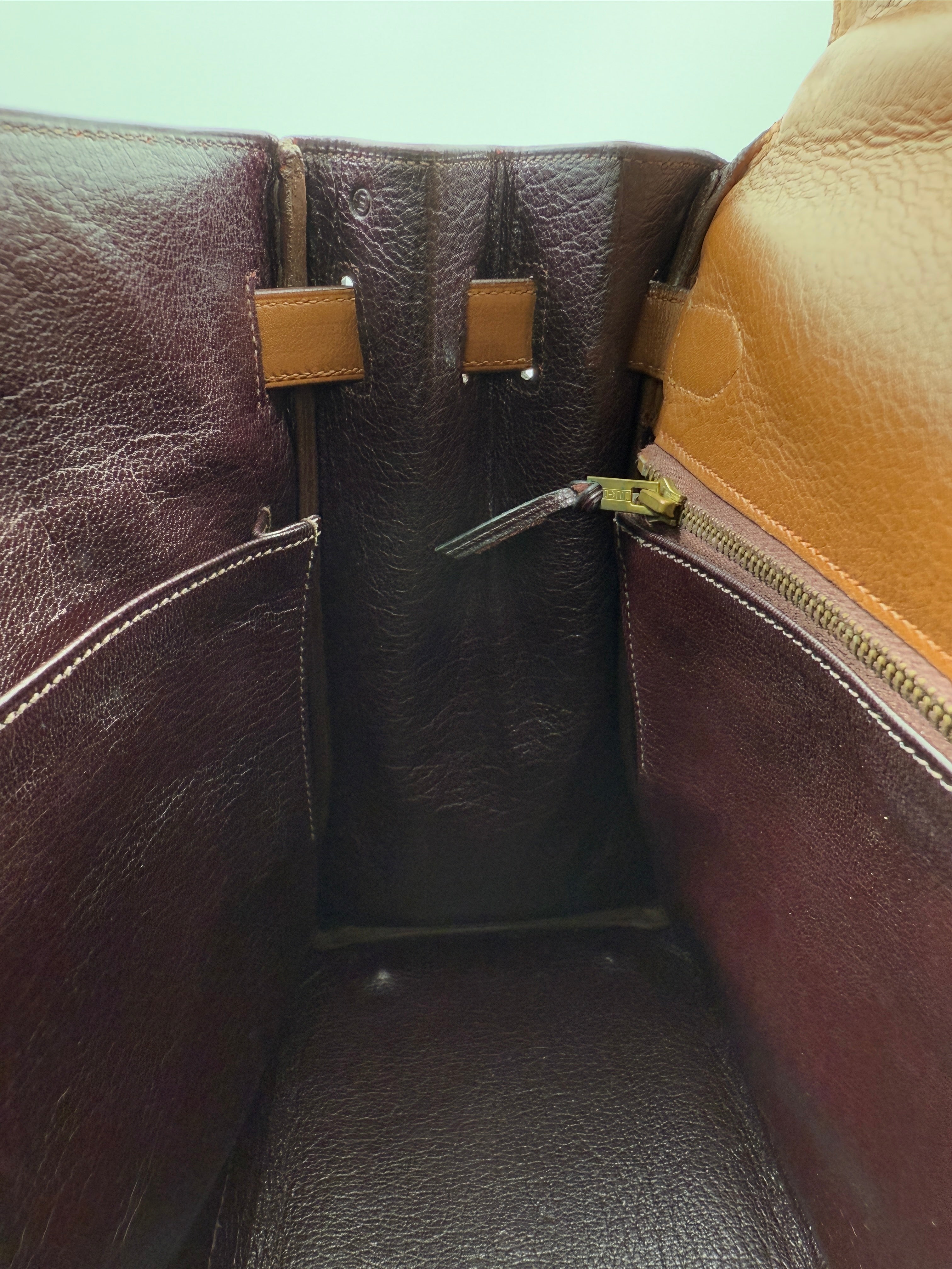 *LONDON LOCATED* VINTAGE HERMÈS KELLY 32CM "ULYSSE" GOLD Gulliver & Toile with Gold Hardware