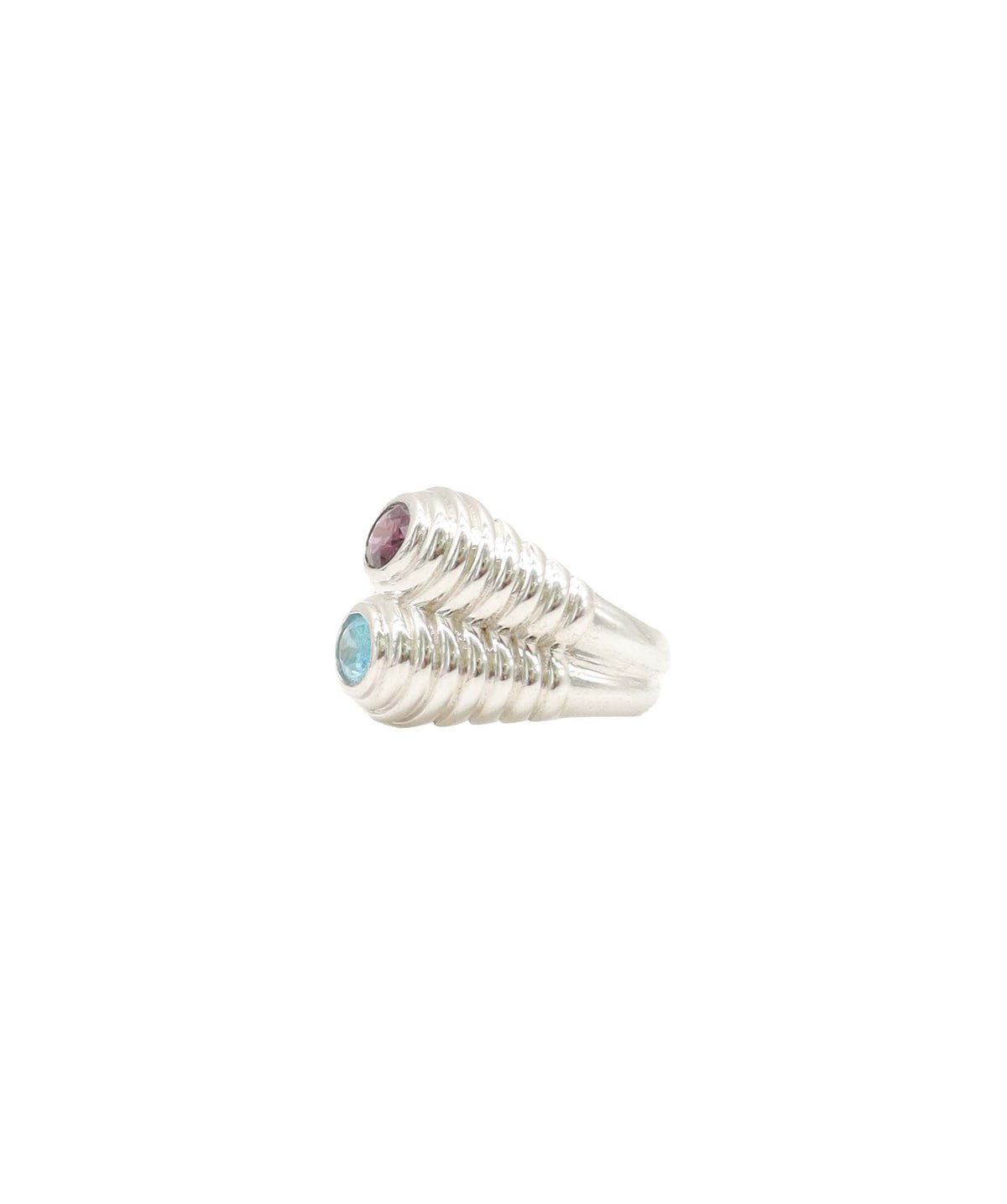Silver Purple Spinel & Apatite Bypass Cocktail Ring DXBS6865