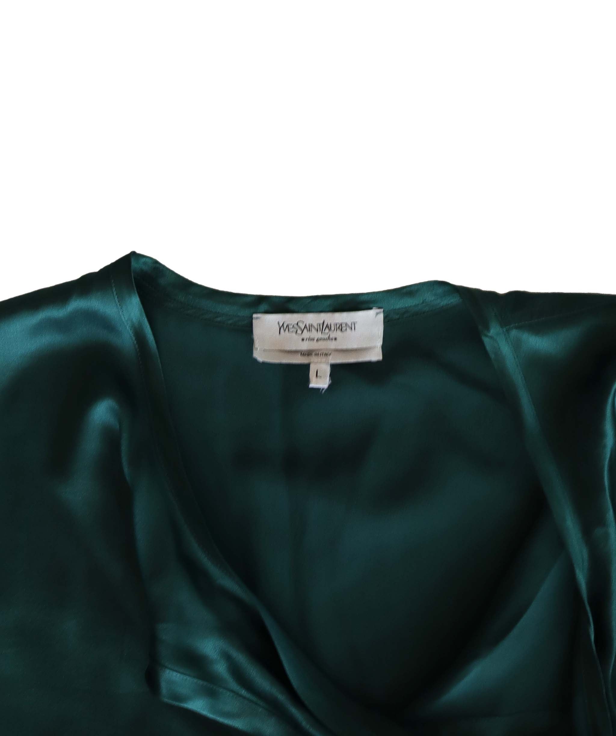 Yves Saint Laurent Green Tank Top with bow - AGC1860