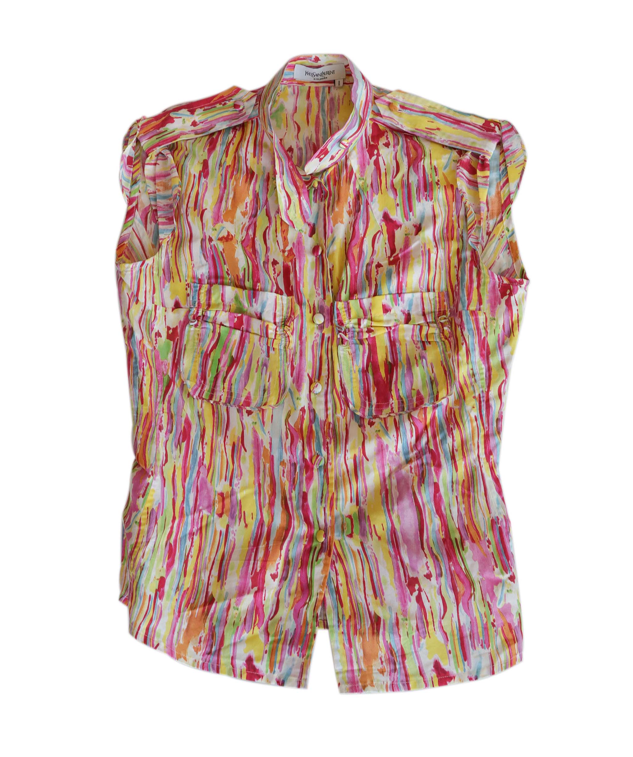 Yves Saint Laurent sleveless colourful shirt S38 - AGC1803