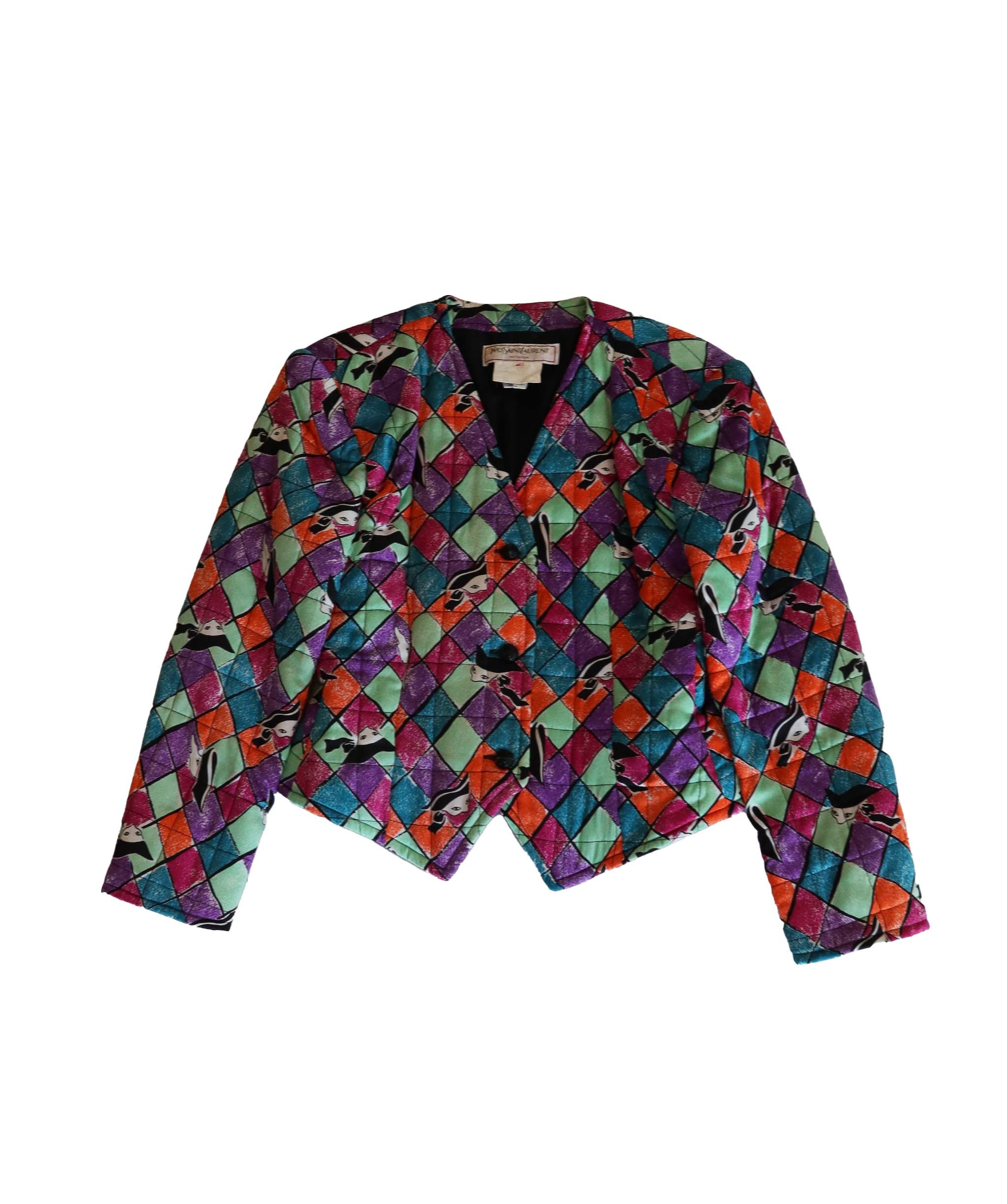 Yves Saint Laurent Arlequin Printed Silk Jacket - AGC1817