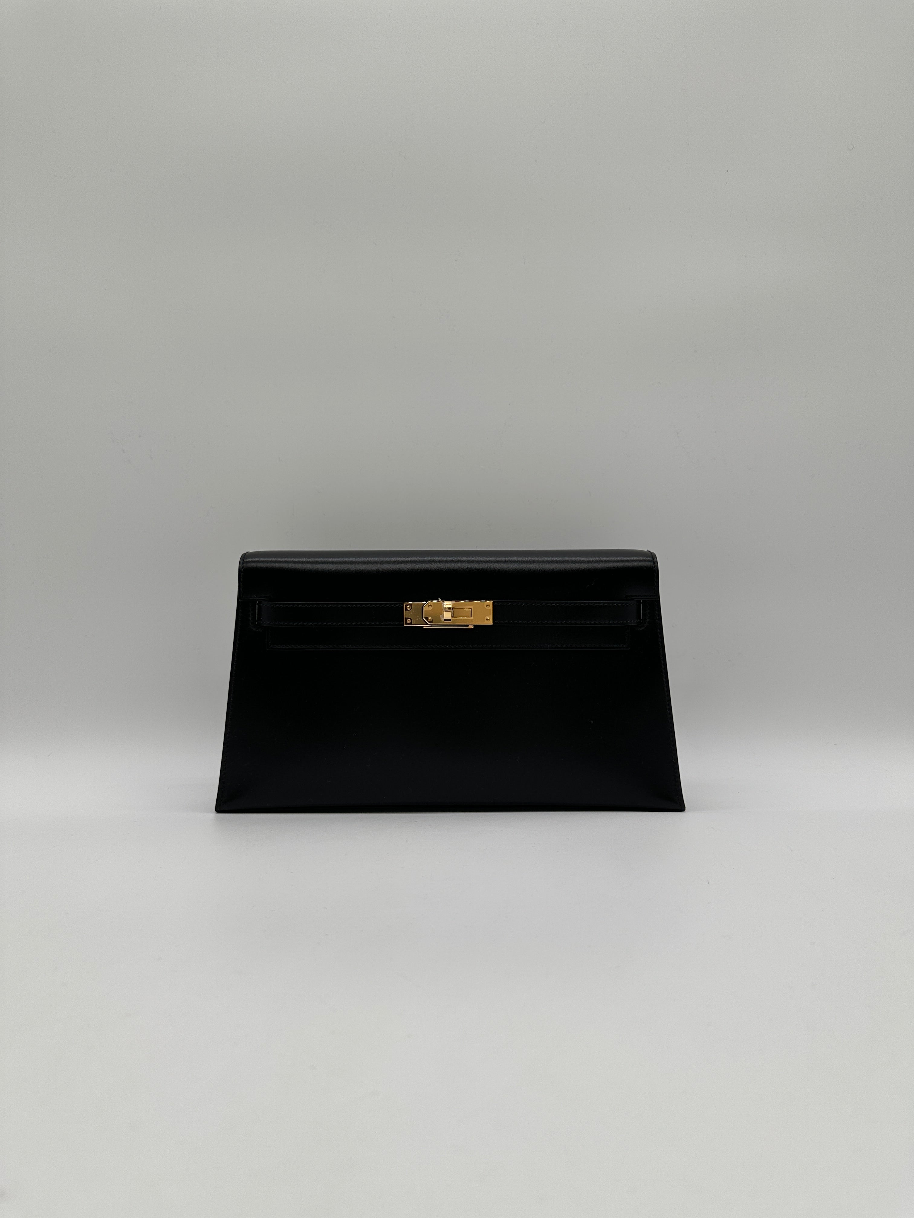 Hermès Kelly Elan Black Box Gold Hardware