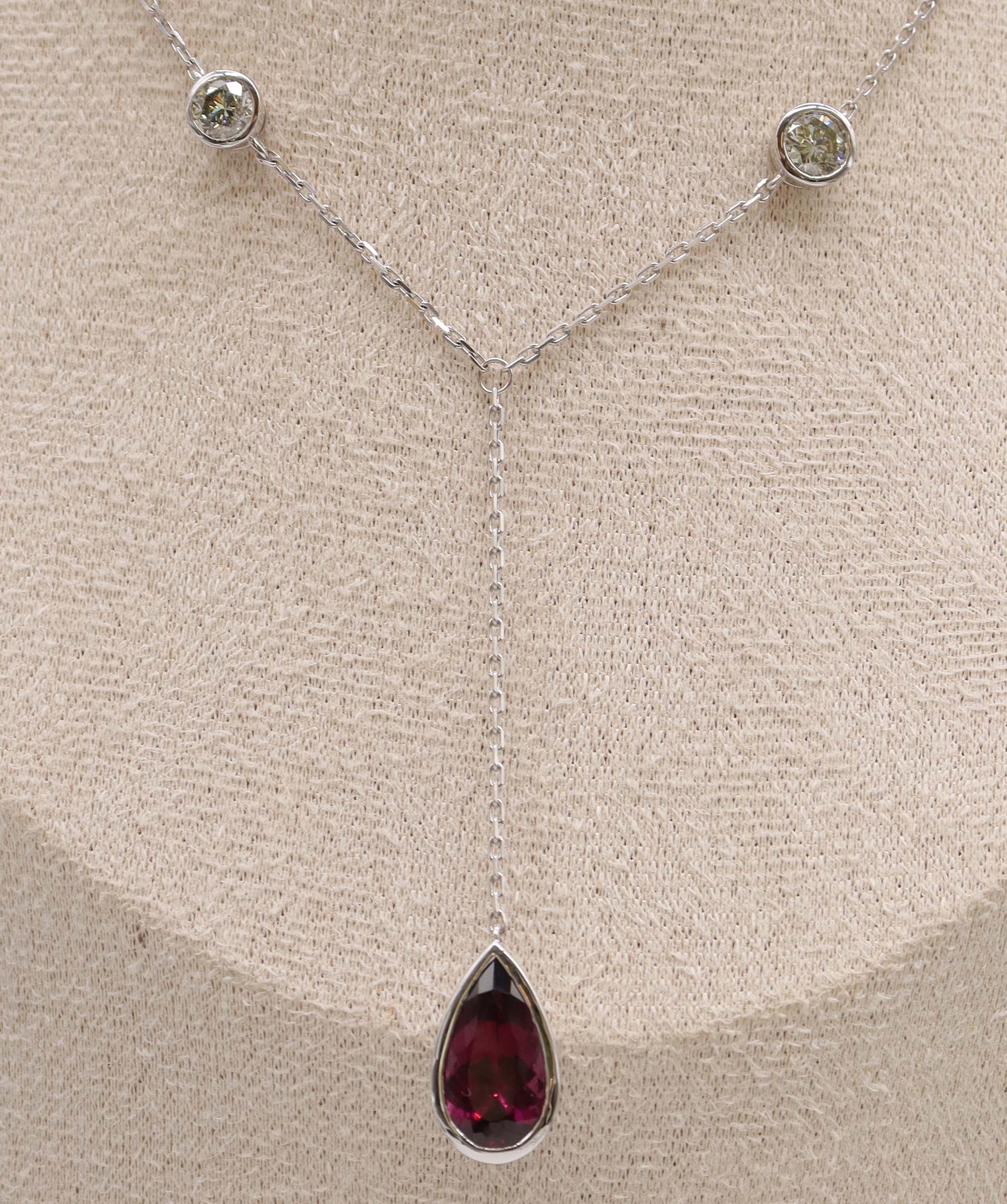 Rhodolite & Diamond Lariat Sautoir RDL0121K