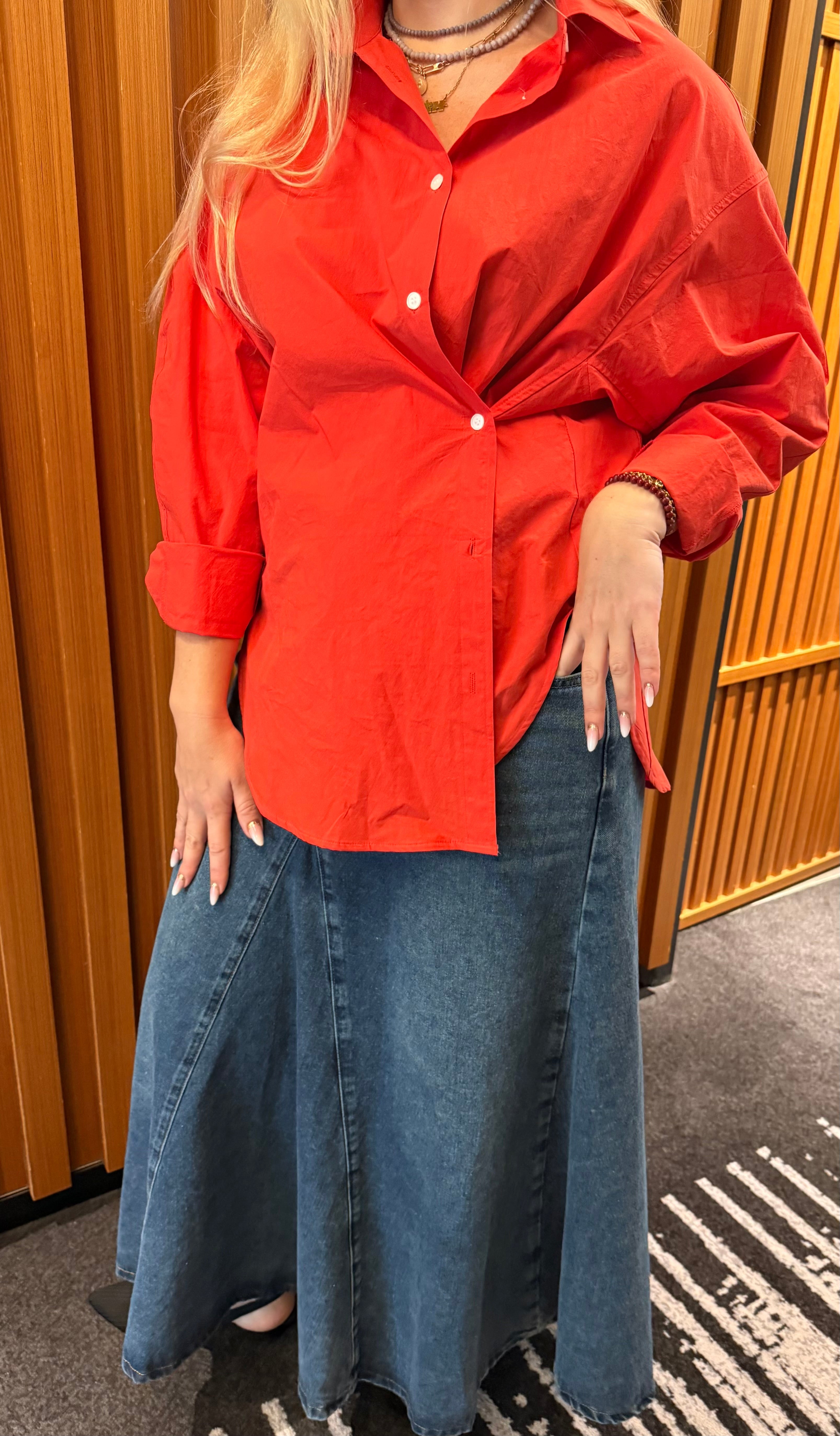 DENIM MAXI SKIRT (التنورة) “HAIYA”