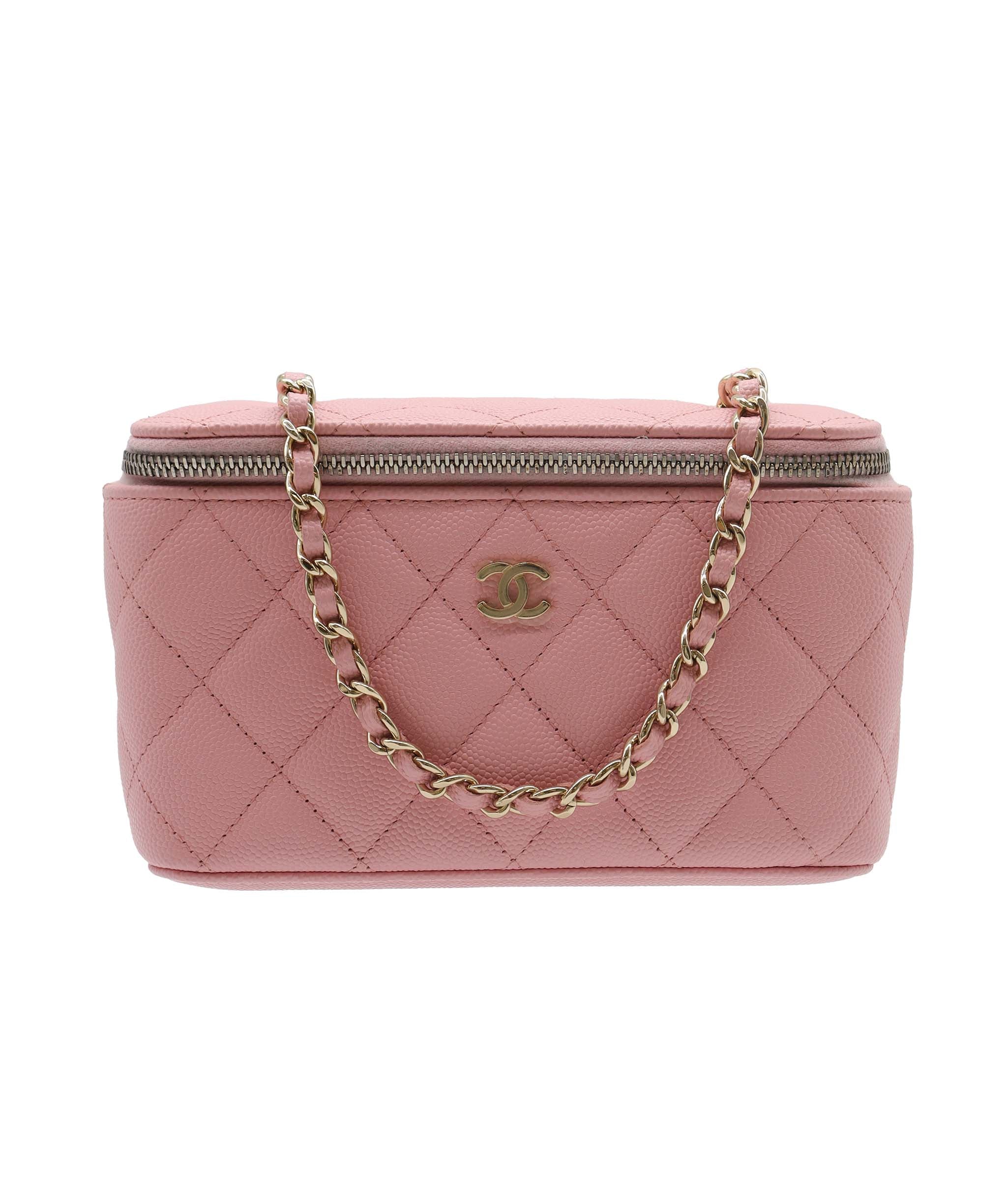 Chanel Rectangle Vanity Pink Caviar LGHW #31 SKC1540