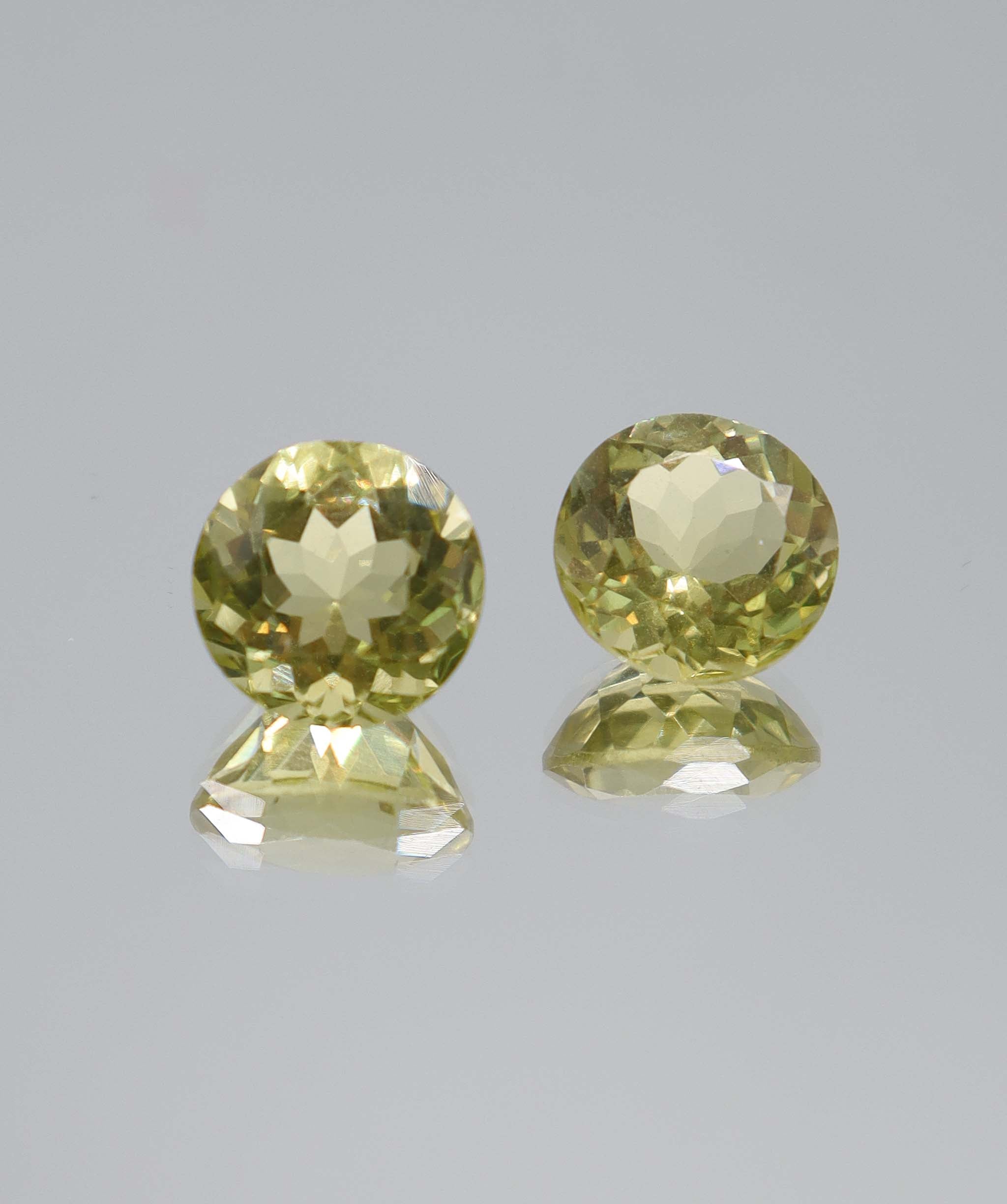 7.15CT Lemon Amethyst Round PAIR Portuguese cut DXBCS5130