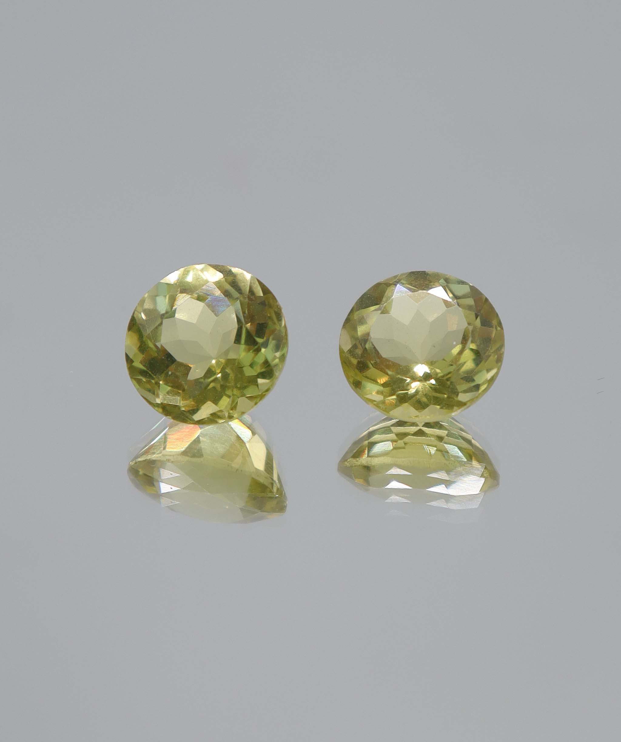 7.15CT Lemon Amethyst Round PAIR Portuguese cut DXBCS5130