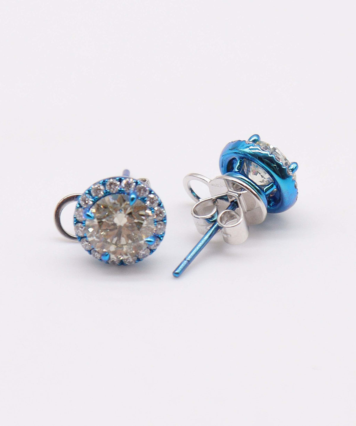 2.39ct Blue Titanium Earrings SPG026