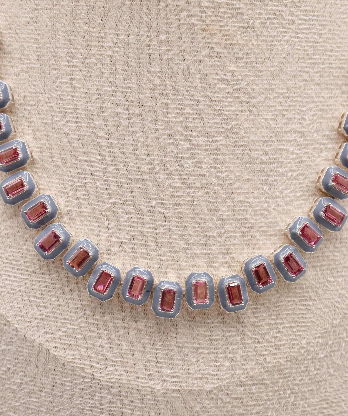 Stoa - 15crts Pink Tourmaline Emerald Necklace HOA007