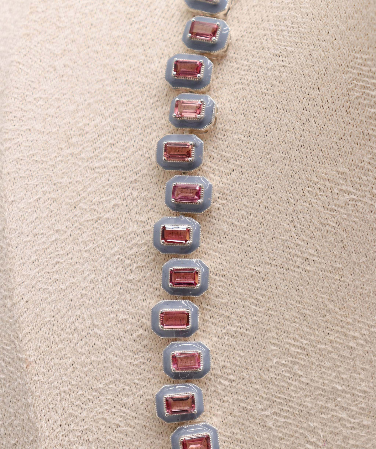 Stoa - 15crts Pink Tourmaline Emerald Necklace HOA007