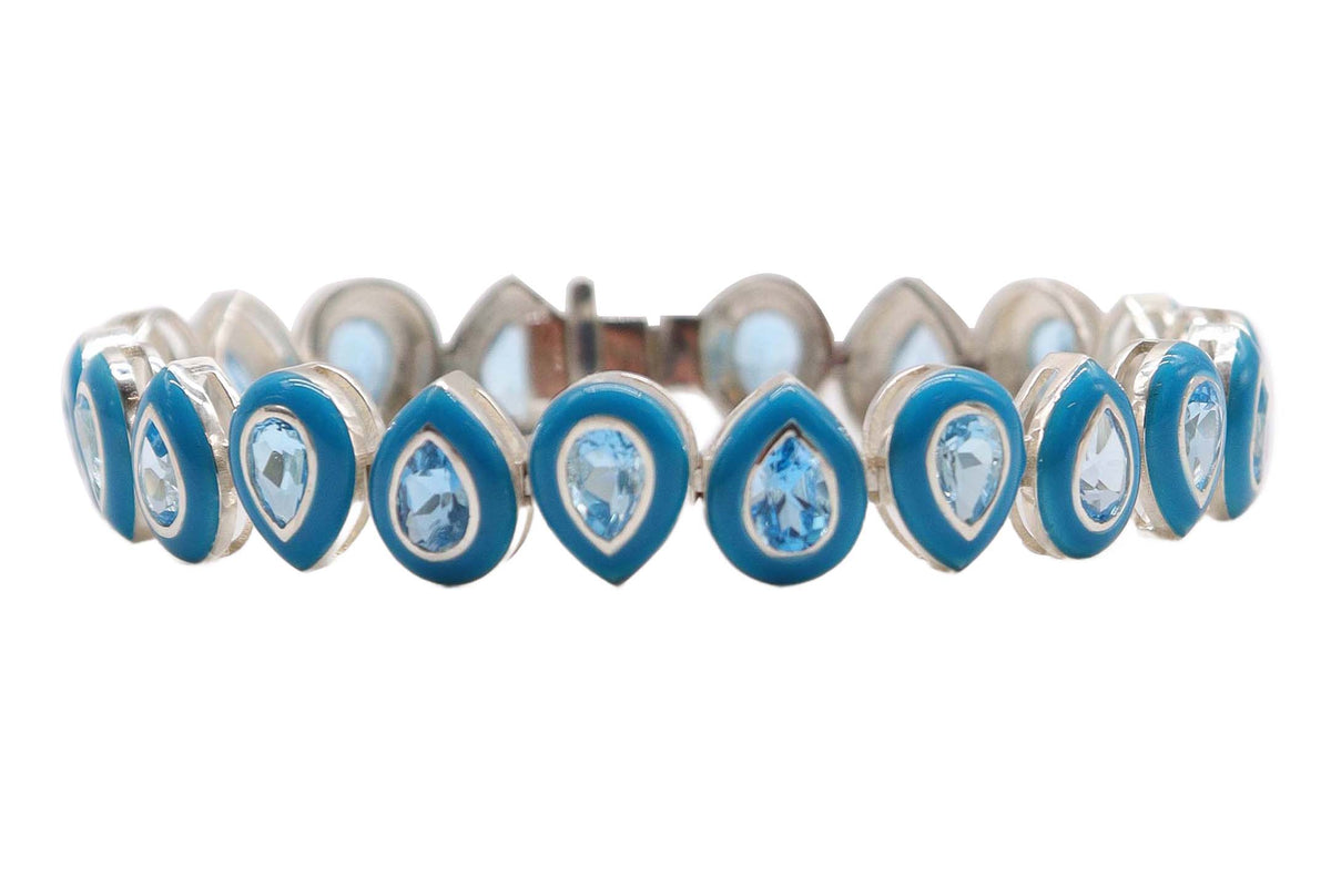 Dakry - 10crts Blue Topaz Pear Bracelet  HOA010