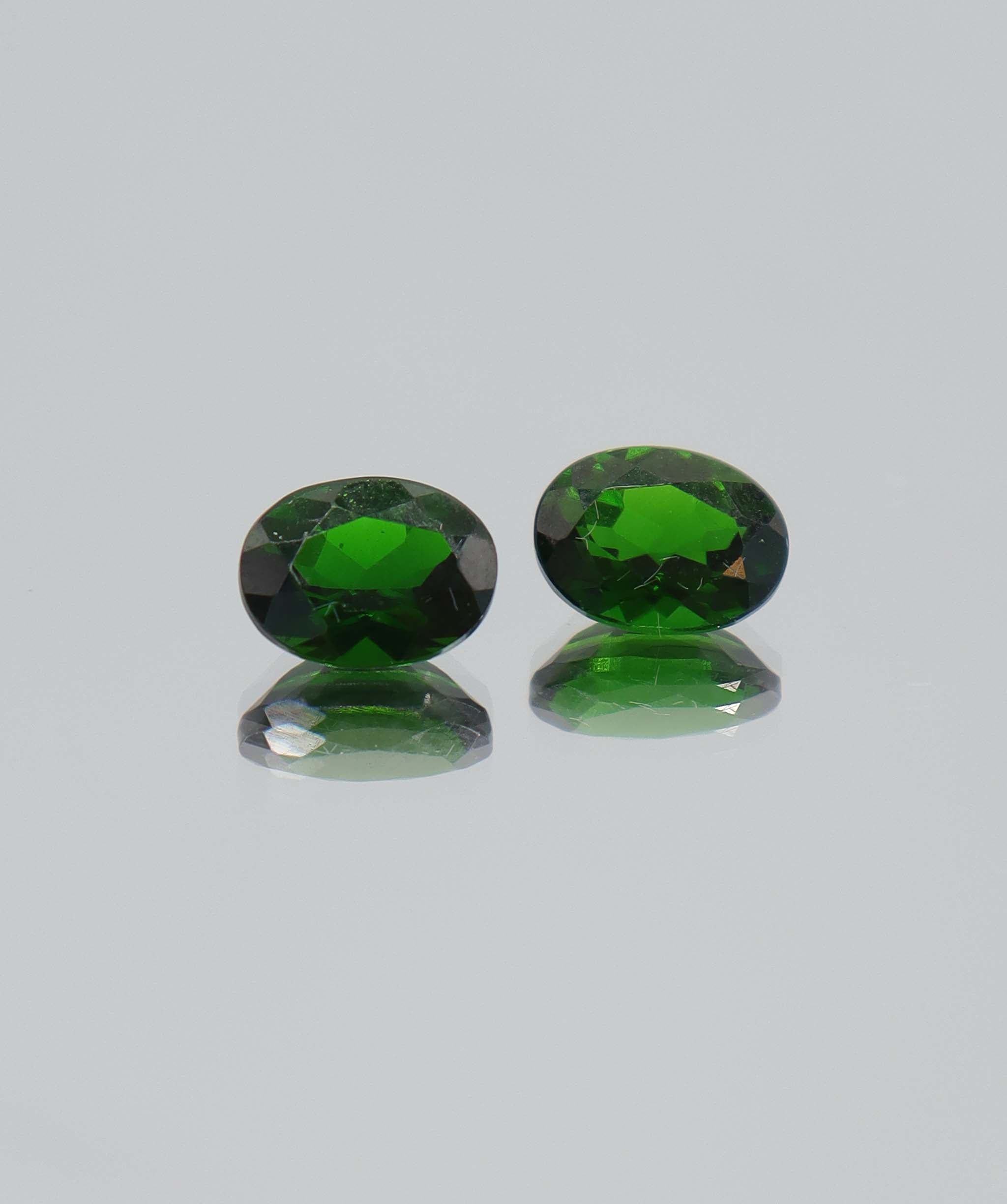 4.14ct Chrome Dioside Oval PAIR DXBCS5792