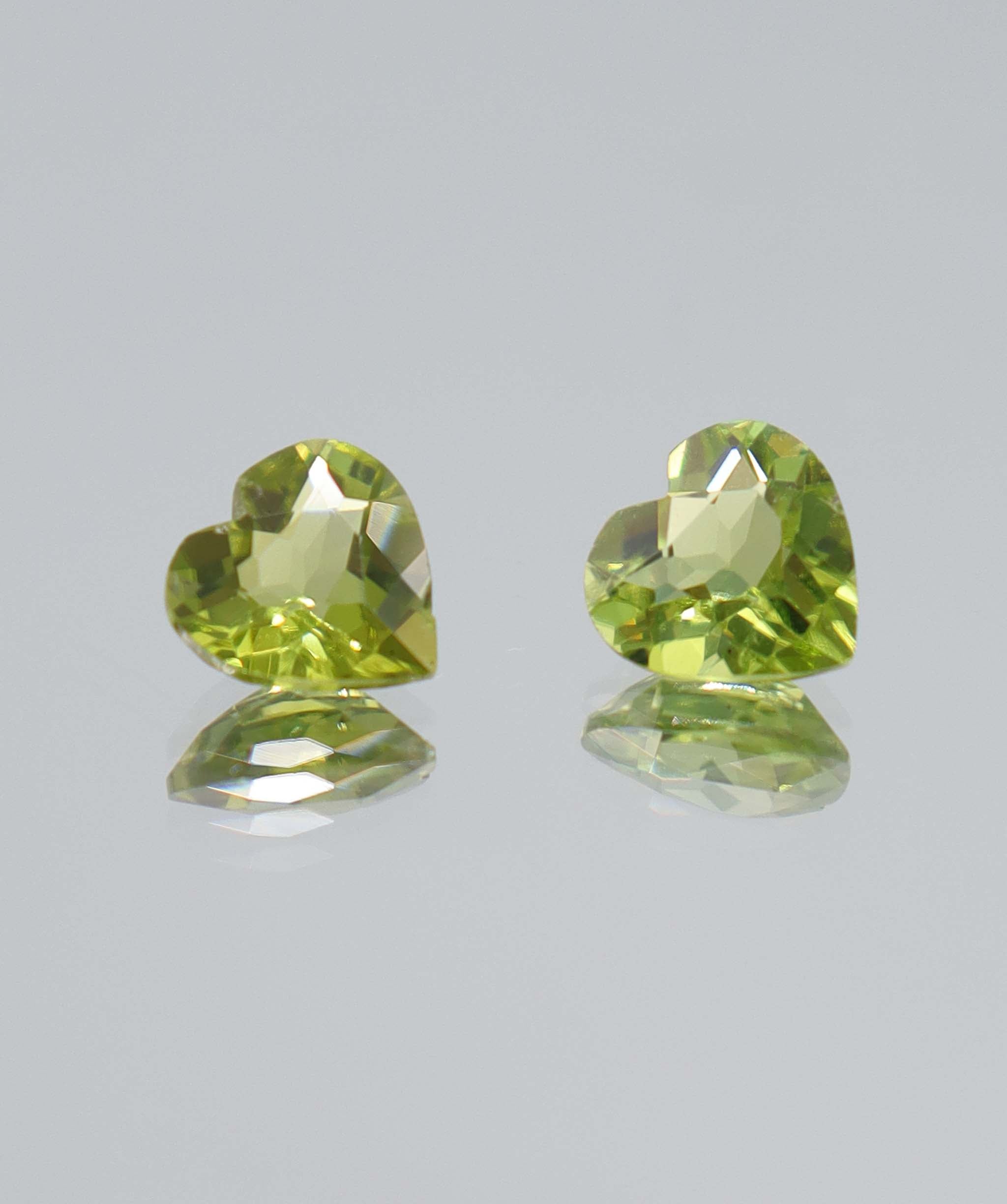 2.00ct Peridot Heart PAIR DXBCS5884