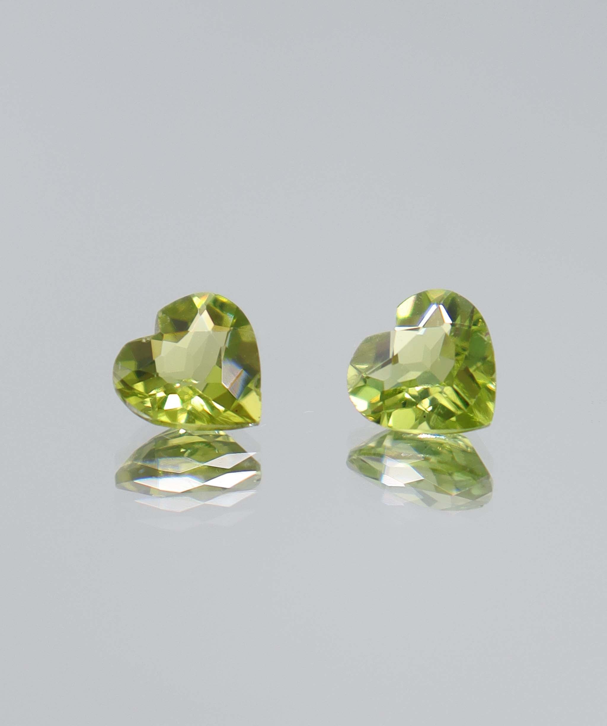 2.00ct Peridot Heart PAIR DXBCS5884