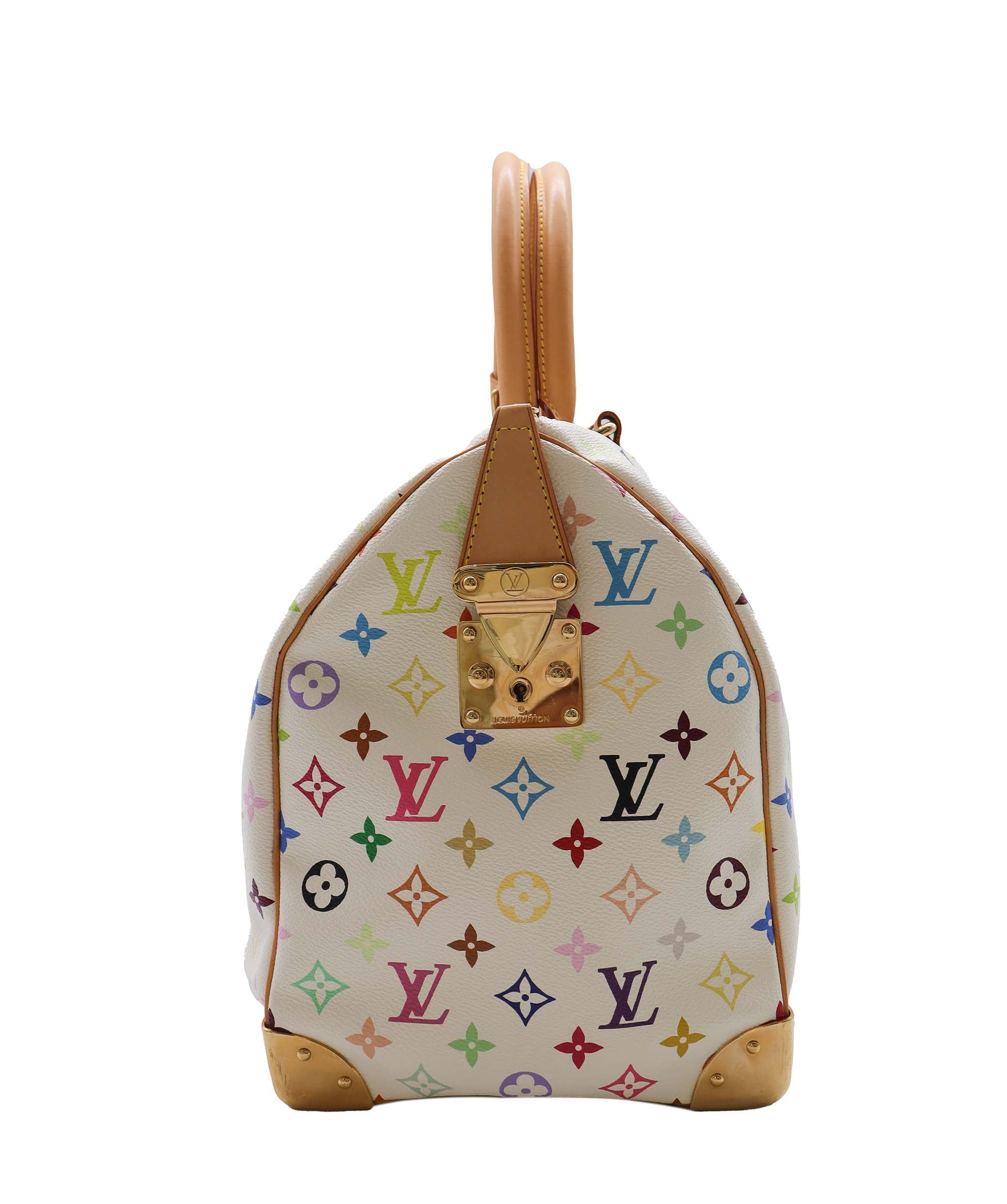 LOUIS VUITTON Monogram Multicolor Keepall
45 Boston Bag White M92641 Auth 79258A DXBS2490