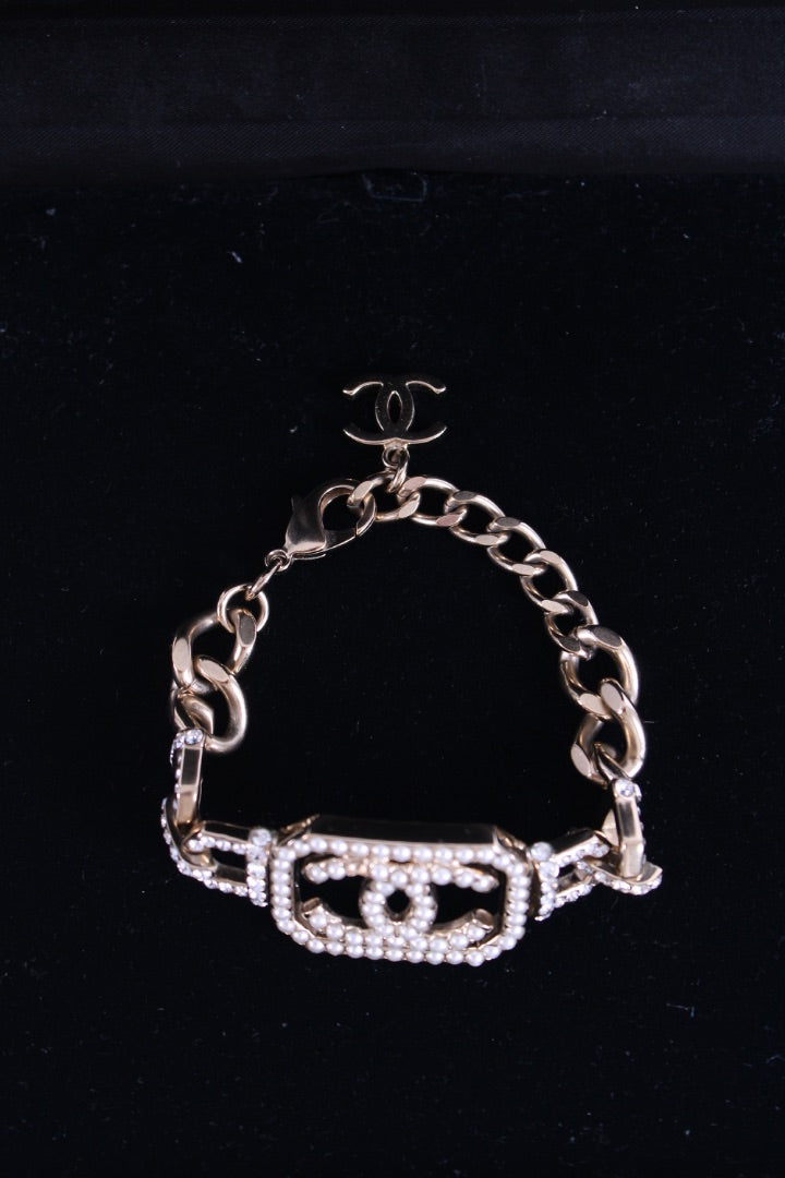 Chanel CC Faux Pearl Bracelet