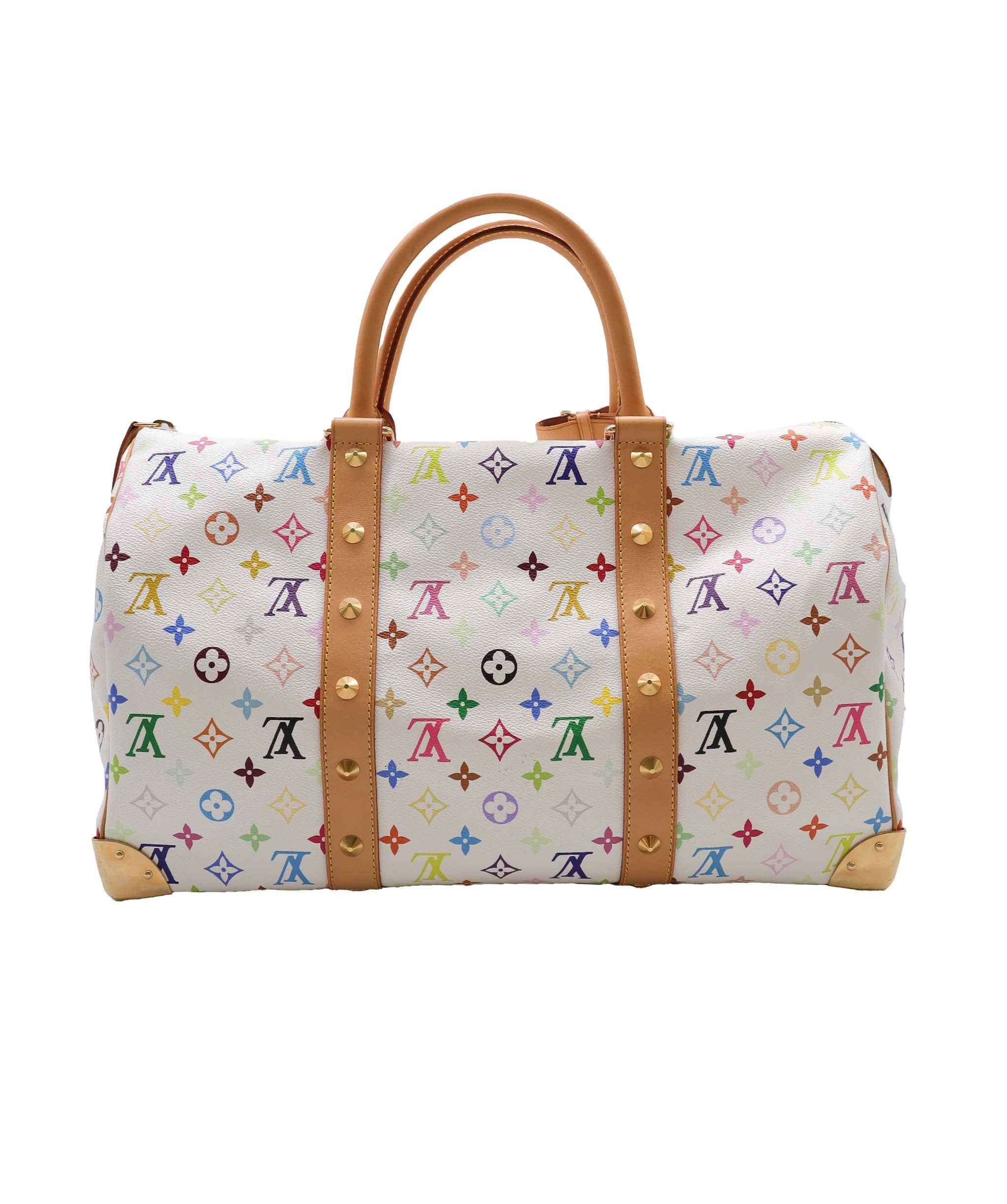 LOUIS VUITTON Monogram Multicolor Keepall
45 Boston Bag White M92641 Auth 79258A DXBS2490