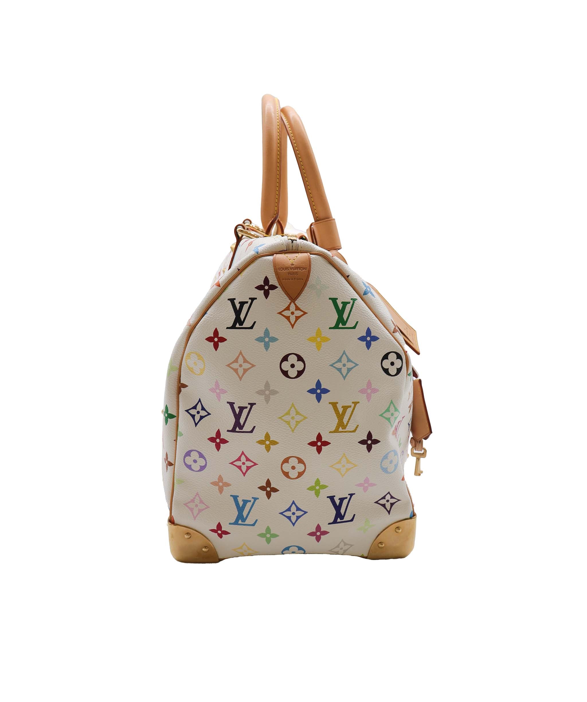 LOUIS VUITTON Monogram Multicolor Keepall
45 Boston Bag White M92641 Auth 79258A DXBS2490