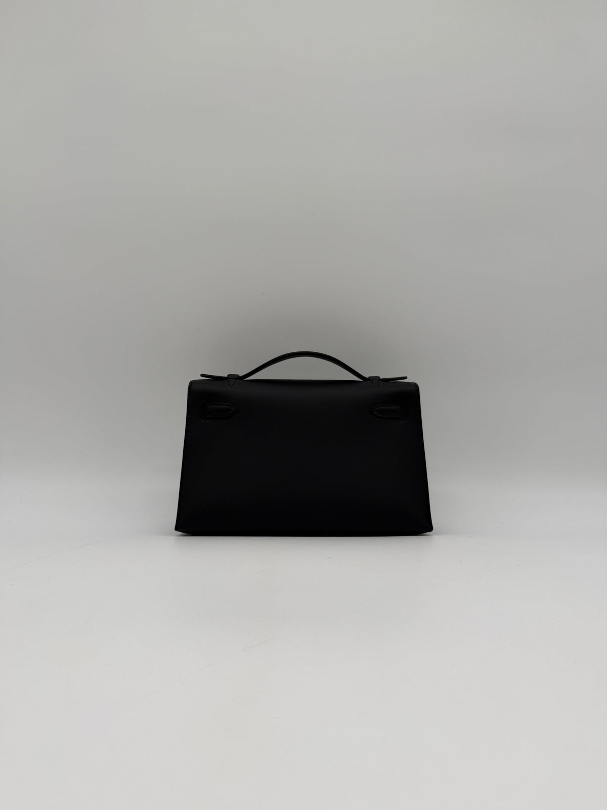 Hermès Kelly Pochette Black Swift Palladium Hardware