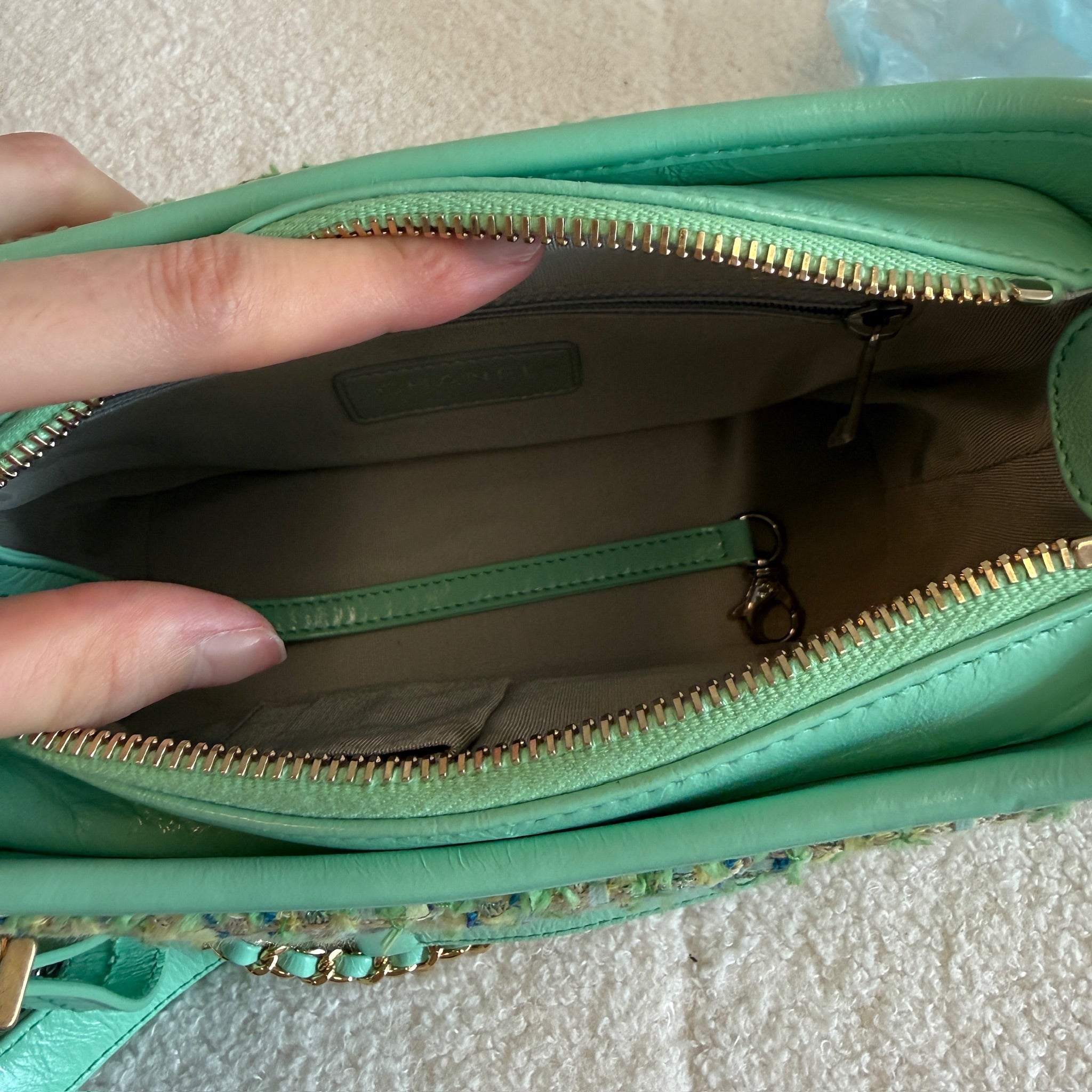 Chanel Gabrielle Tweed Mint Green bag