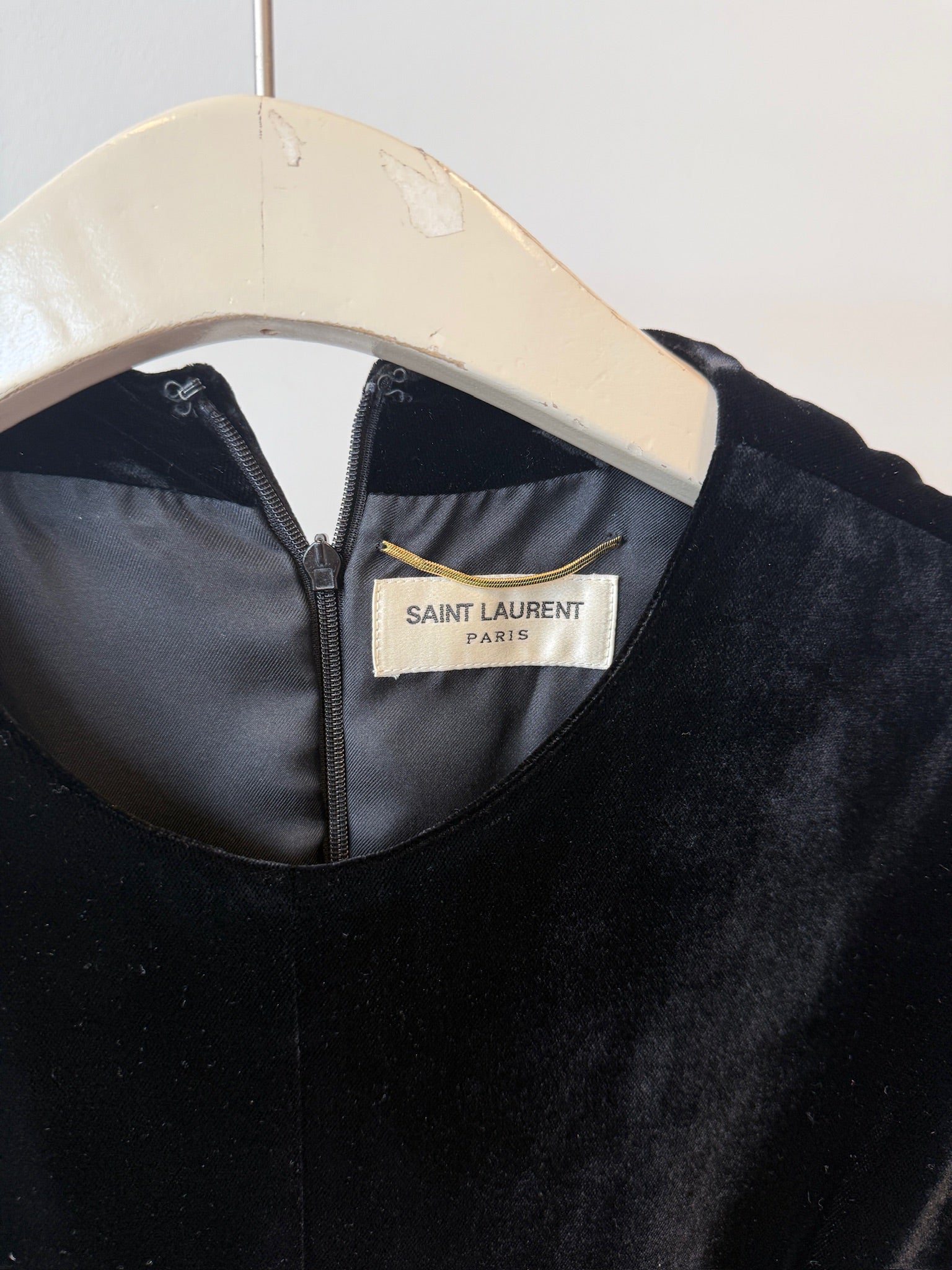FR 36 Saint Laurent Paris Black Velvet Dress