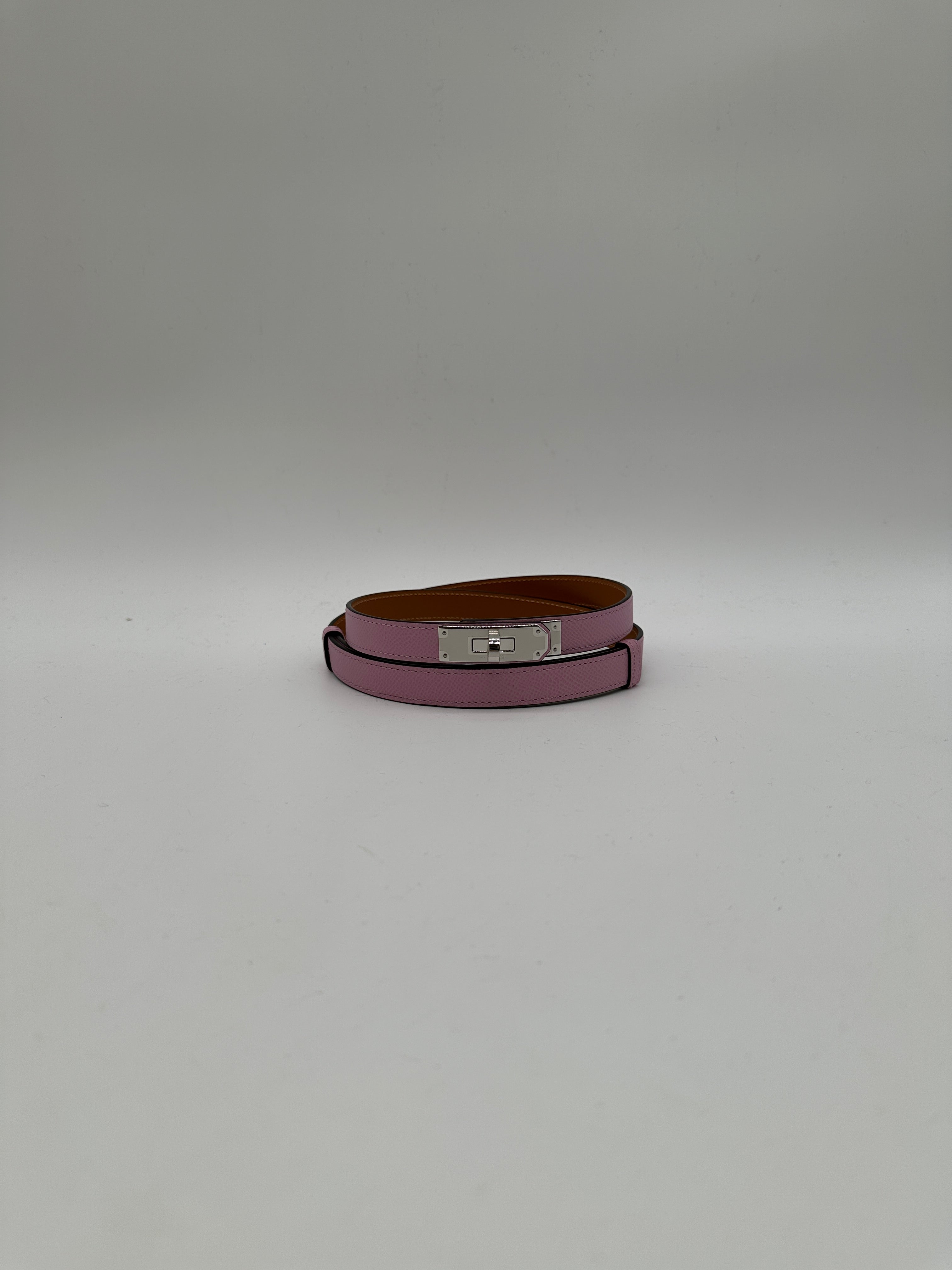 Hermès Kelly 18 Belt Mauve Sylvester Epsom  Palladium Hardware