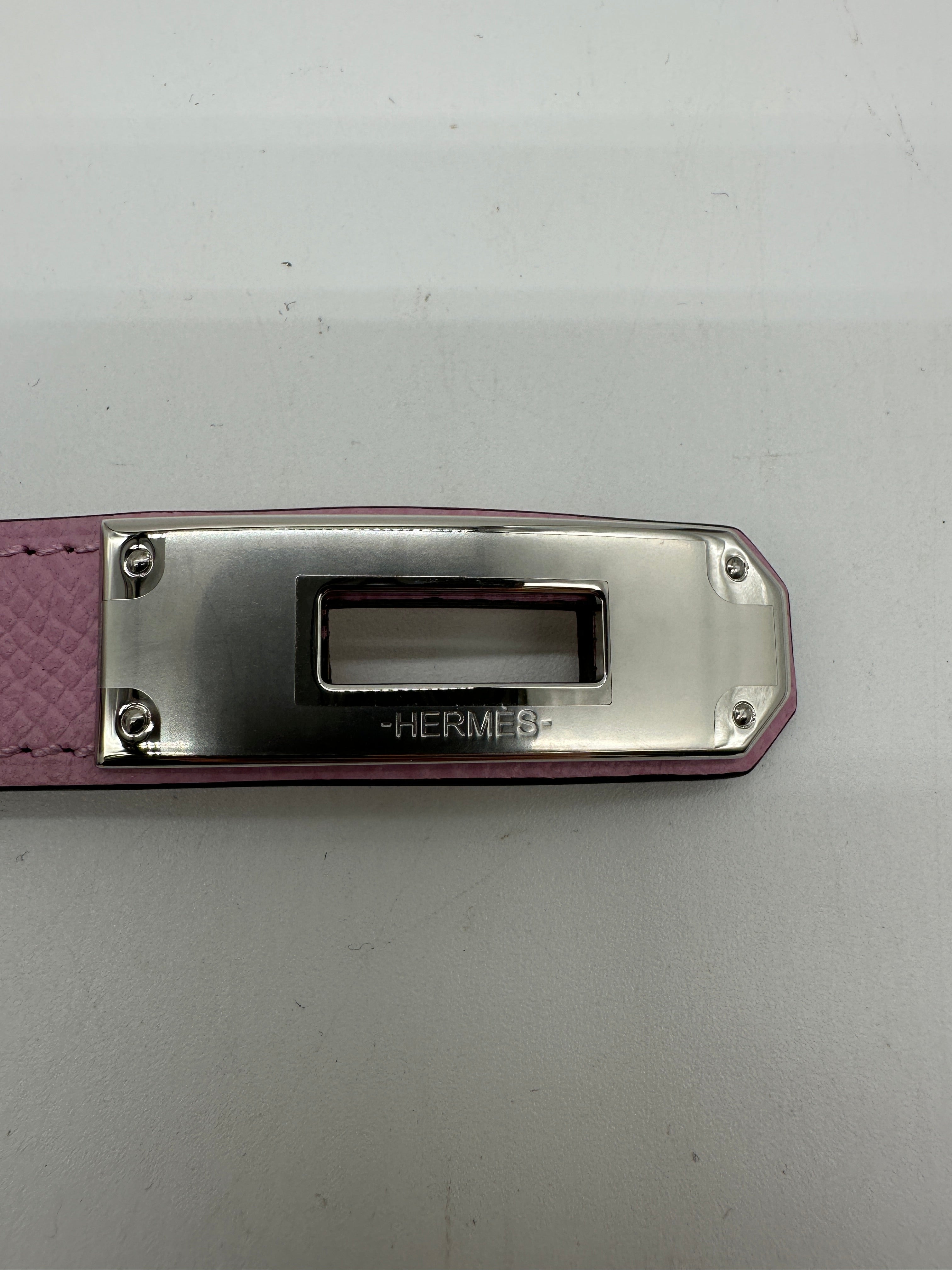 Hermès Kelly 18 Belt Mauve Sylvester Epsom  Palladium Hardware