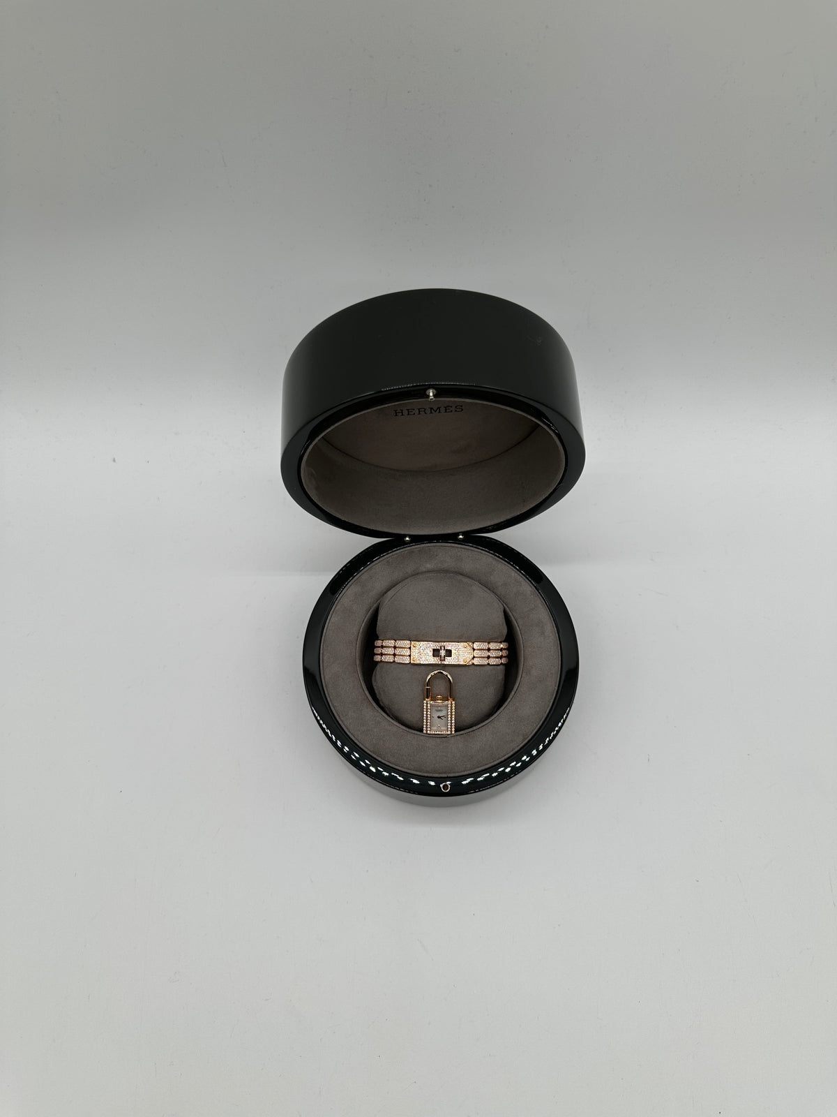 Hermès Kelly watch Mini model 16 mm Rose Gold 179 diamonds (0.889 ct)