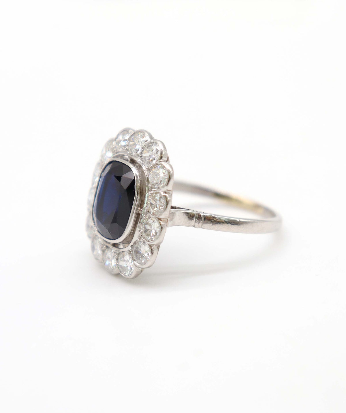Antique Sapphire and Diamond Cluster Ring WA90846