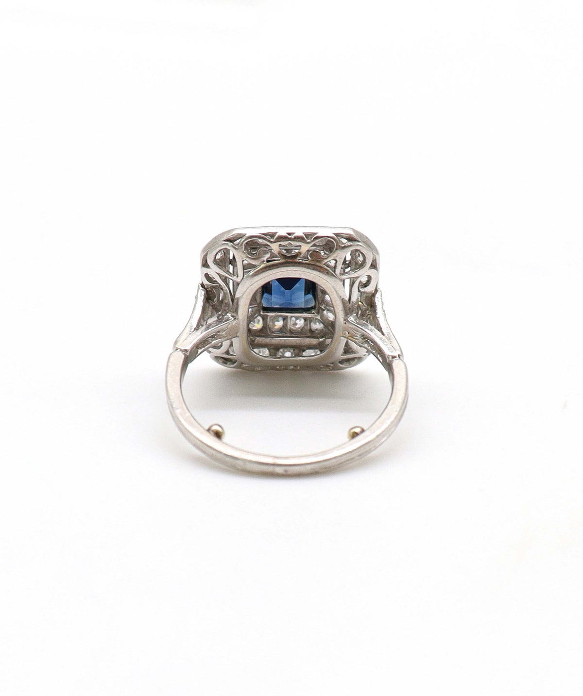 A Sapphire and Diamond 2-Row Cluster Ring WA22613