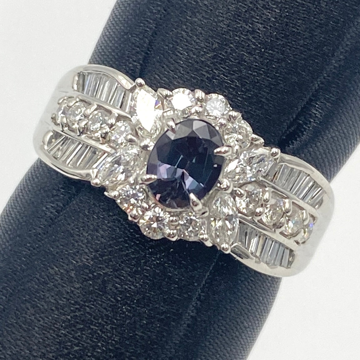 Pt900 Alexandrite Ring AL0.49 D0.82 8.1g GRJ 50391 US6.5