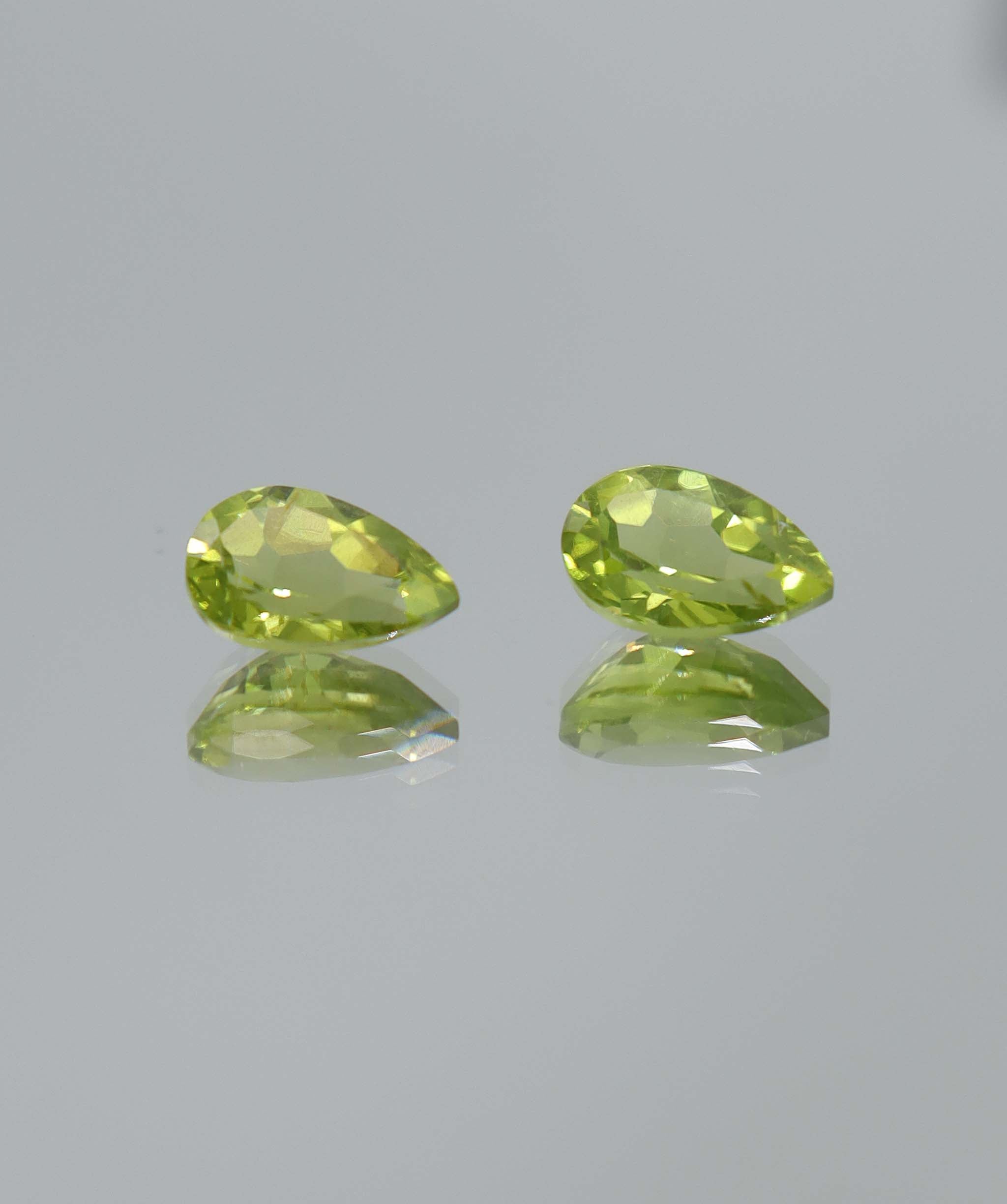 3.30ct Peridot Pear PAIR DXBCS5237