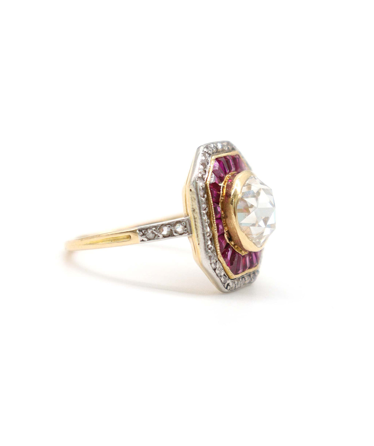 A Rose Diamond and Ruby Target Ring WA23335