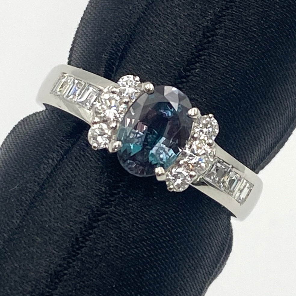 Pt900 Alexandrite Ring AL0.768 D0.43 6.1g sorting/GIA[BT] 48679 US6.25