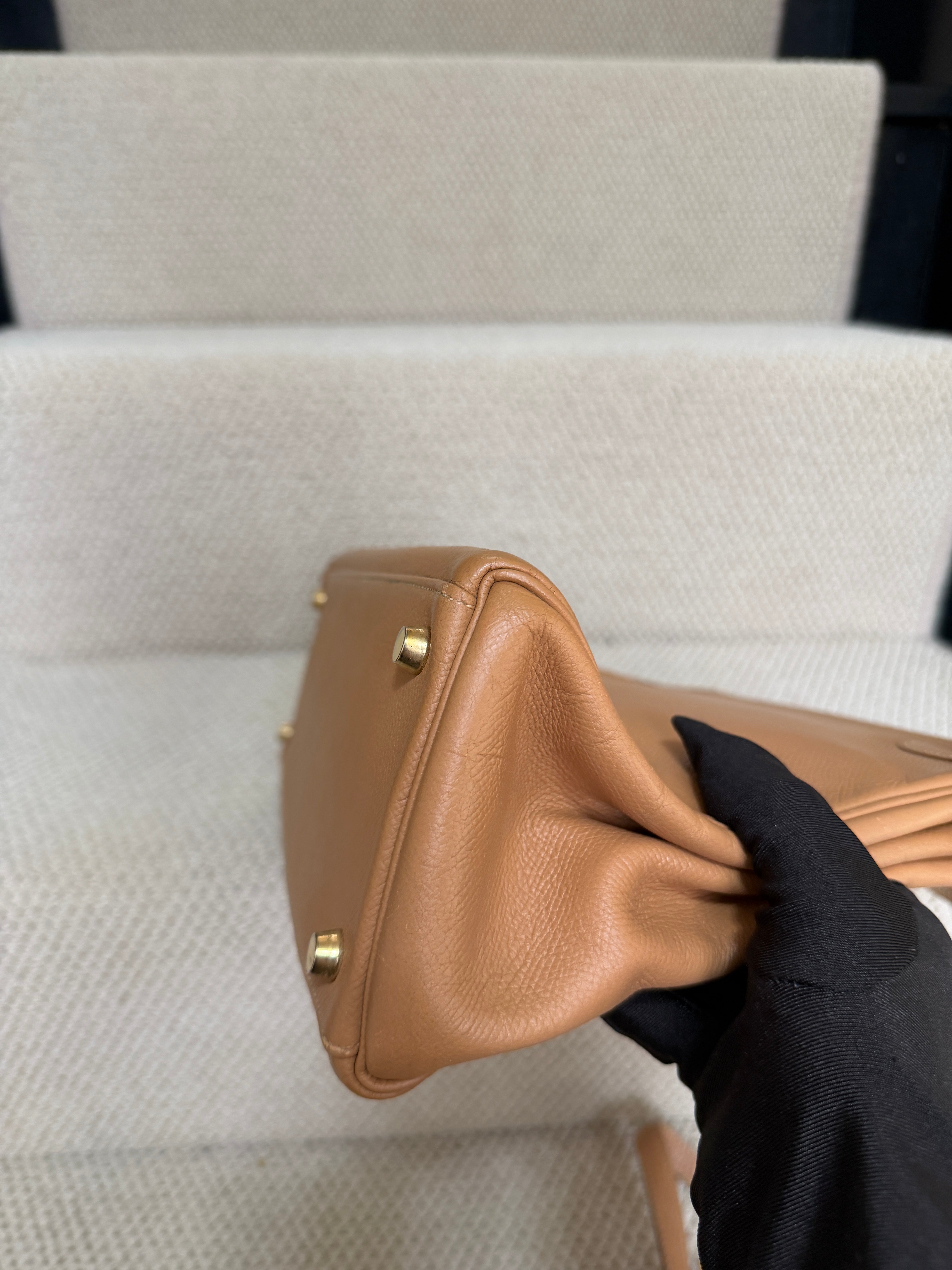 Hermès Kelly 32 – Caramel  epsom Leather – Vintage – With Strap – Gold Hardware