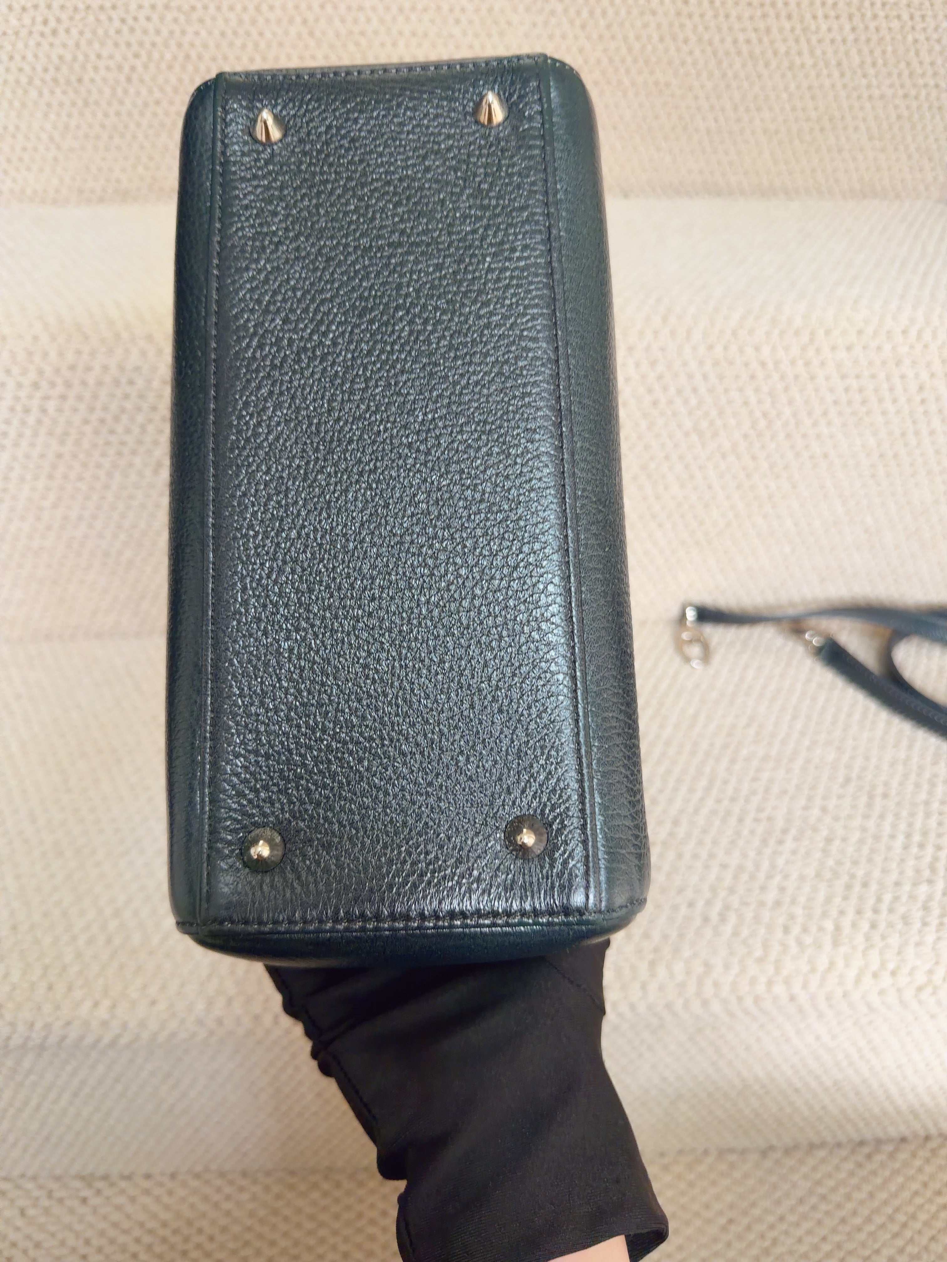Dior Lady Dior Medium – Green Floral Leather – Palladium Hardware – With Strap