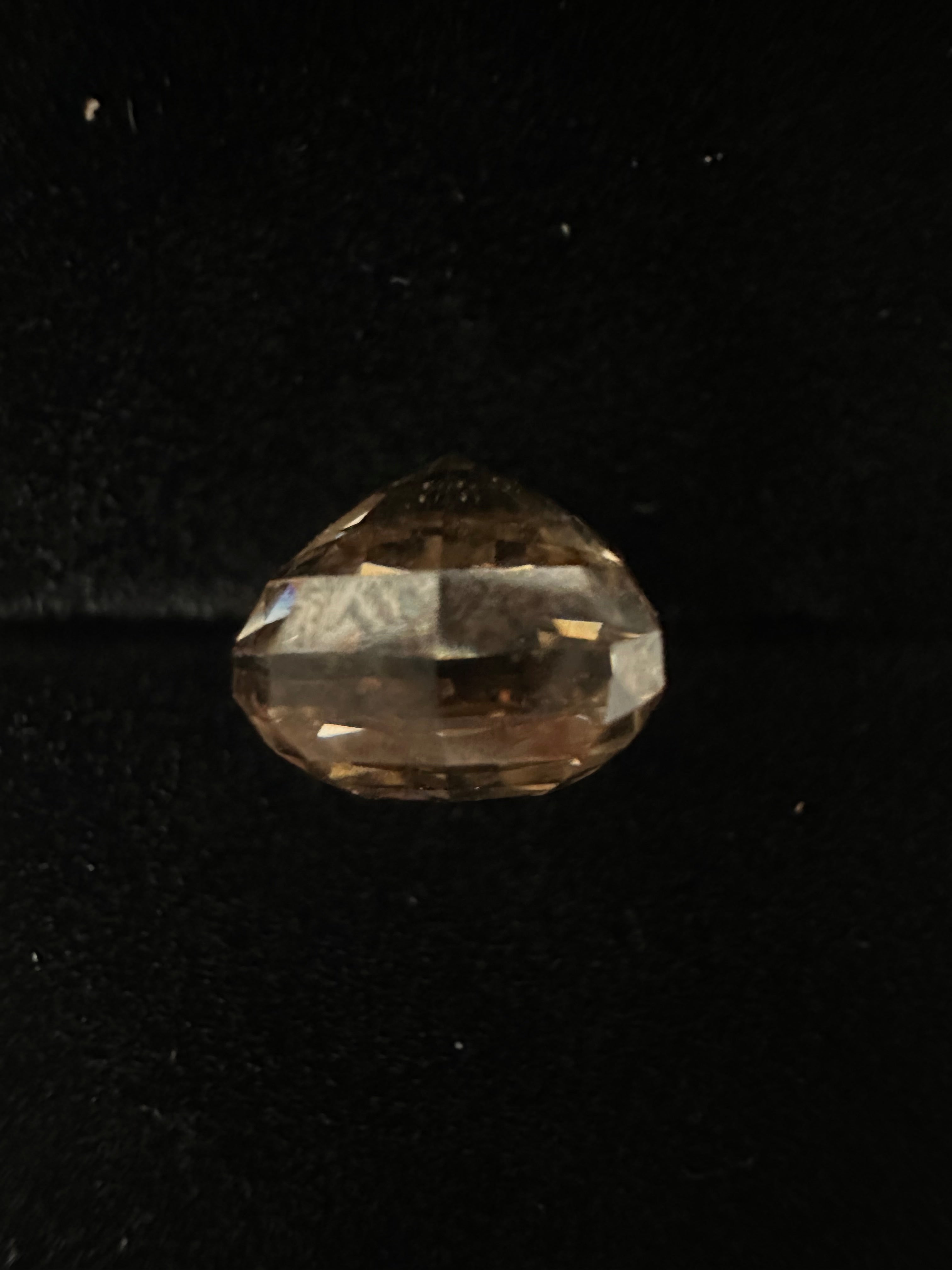 5ct RARE COGNAC WITH A HINT OF PINK  ANTIQUE STEP-CUT CUSSION DIAMOND ANC1798