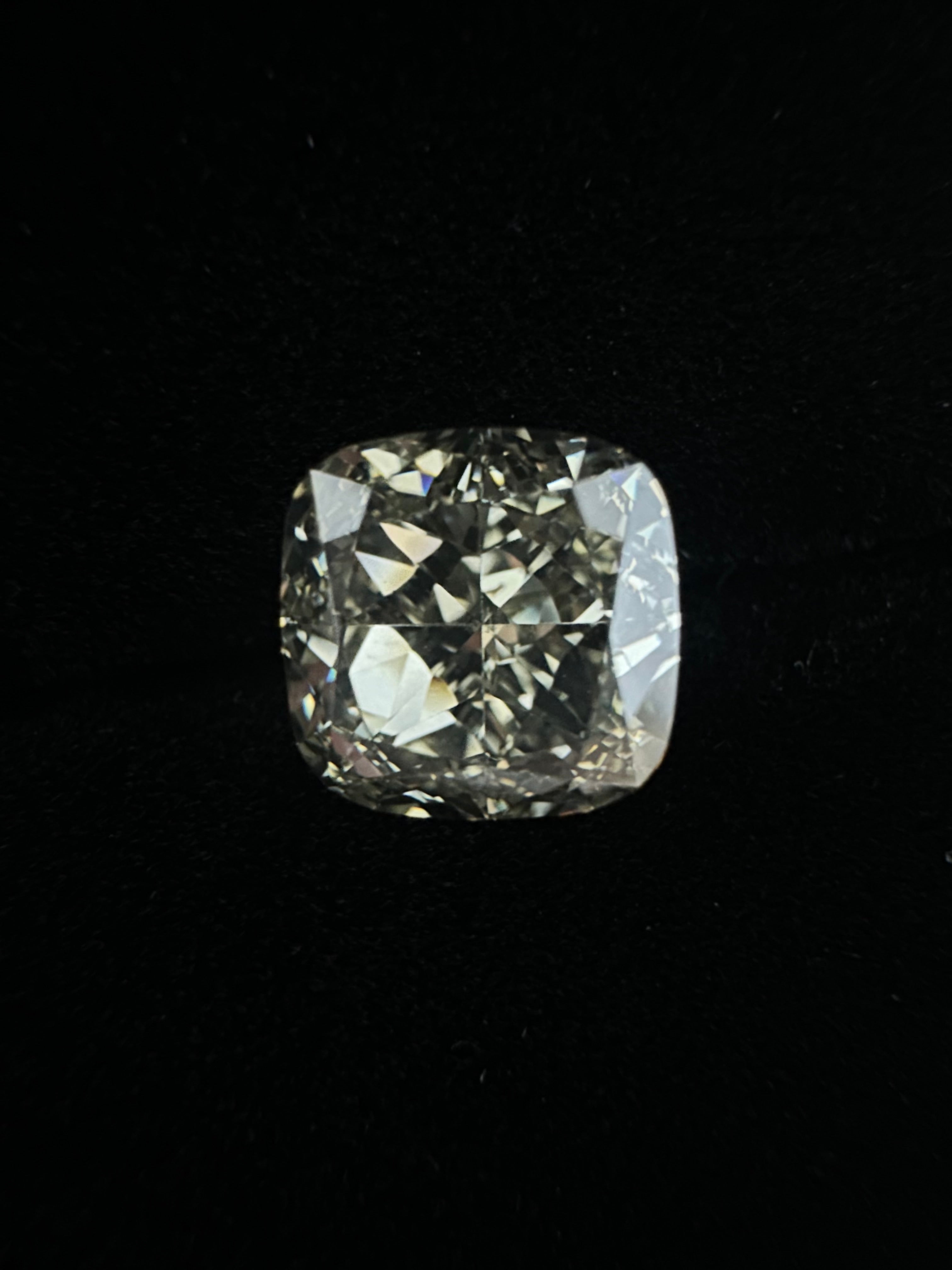 3.01ct FANCY GREENISH-GREY CUSSION DIAMOND ANC1799