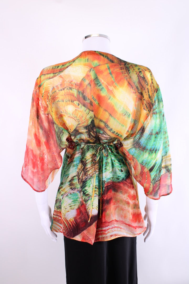 Roberto Cavalli Blouse Green/ Orange 10