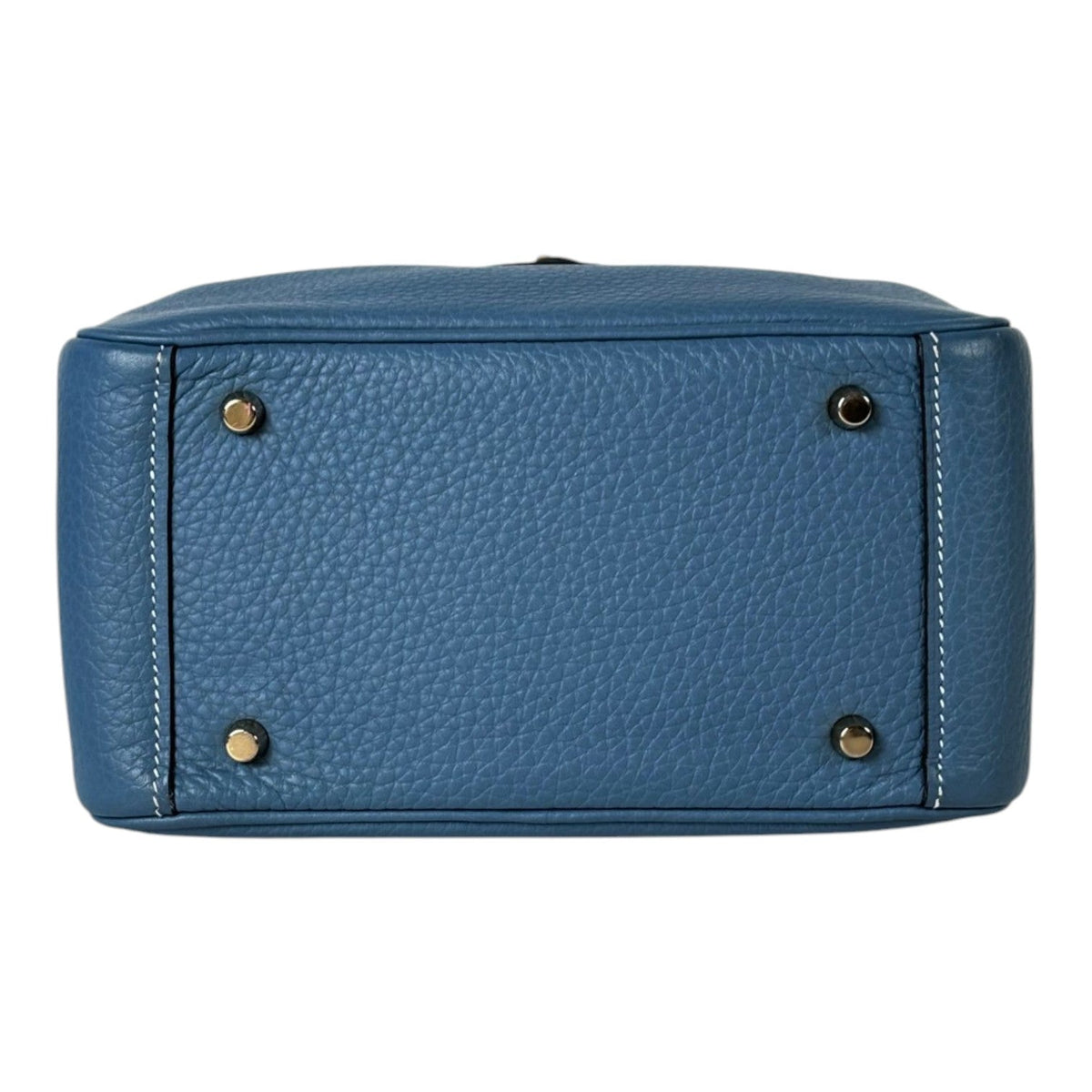 Hermes Mini Lindy in Blue Jean Clemence