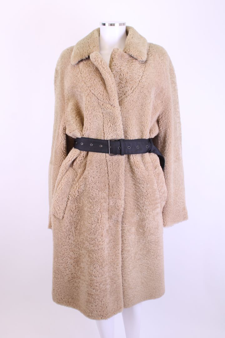 Prada Shearling Coat Camel S