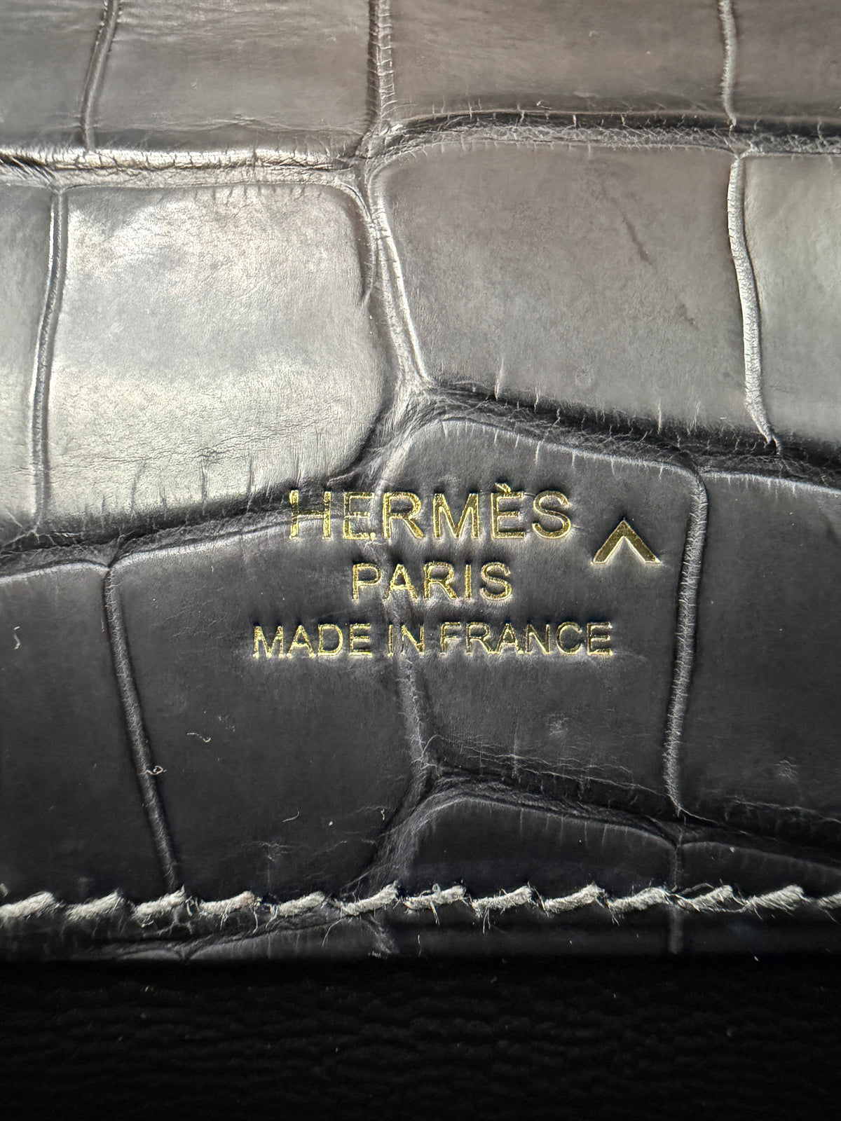 Hermès Kelly Cut Graphite Matt Porosus Permabrass Hardware